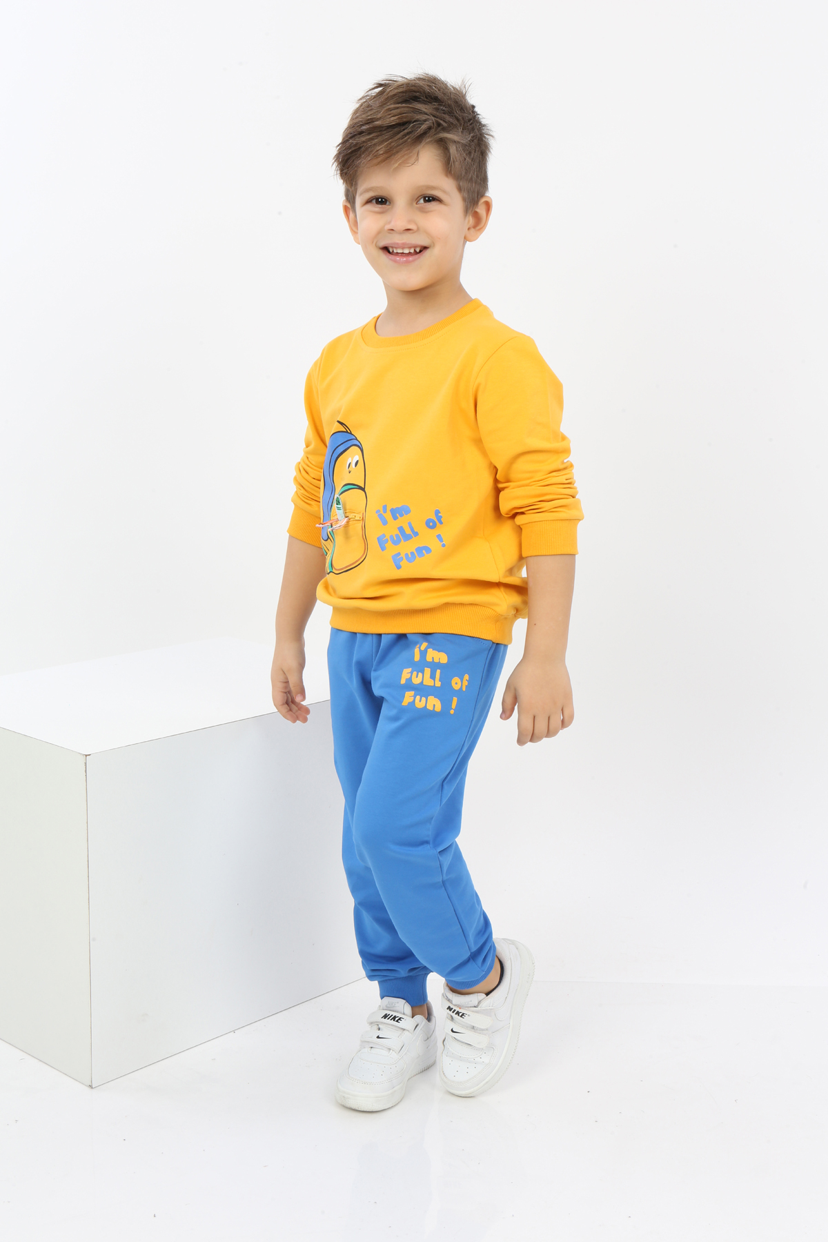 Toontoy Erkek Çocuk Çantalı Yazı Baskılı Eşofman Takım