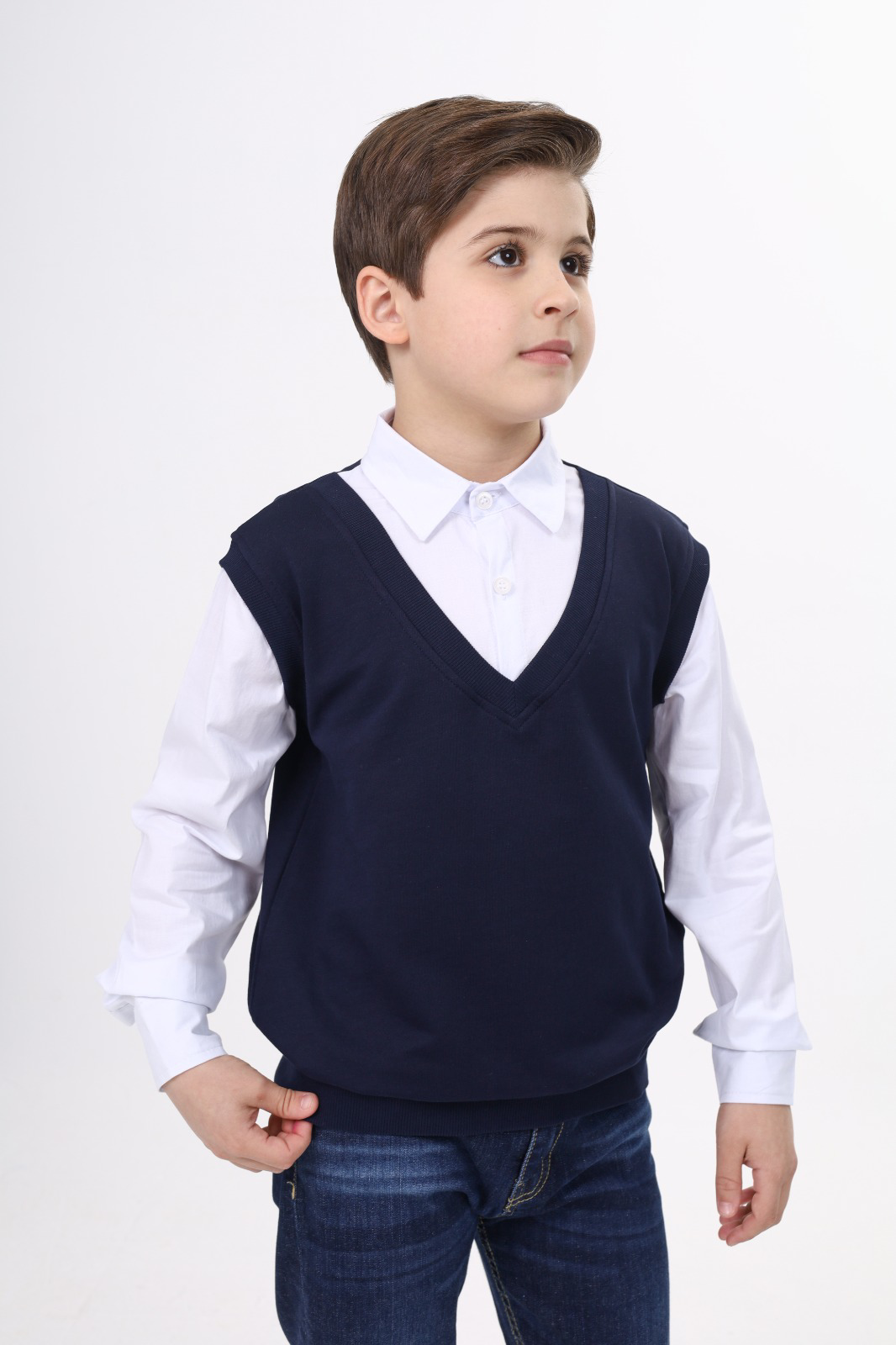 Toontoy  Erkek Çocuk Süveterli Okul Gömlek