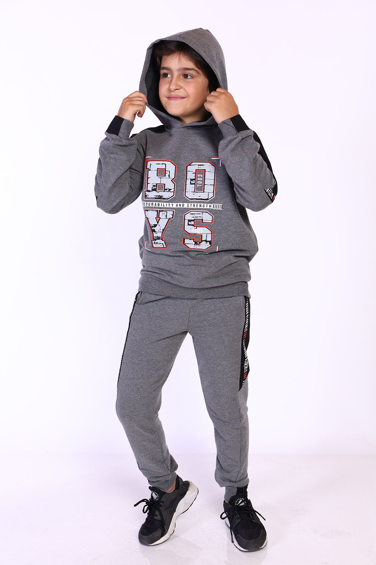 Toontoy  Erkek Çocuk Kapüşonlu Baskılı Eşofman Takımı