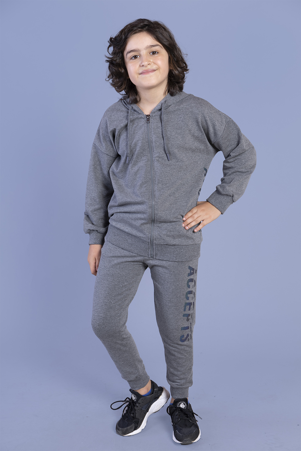 Toontoy  Erkek Çocuk Kapüşonlu Baskılı Eşofman Takımı