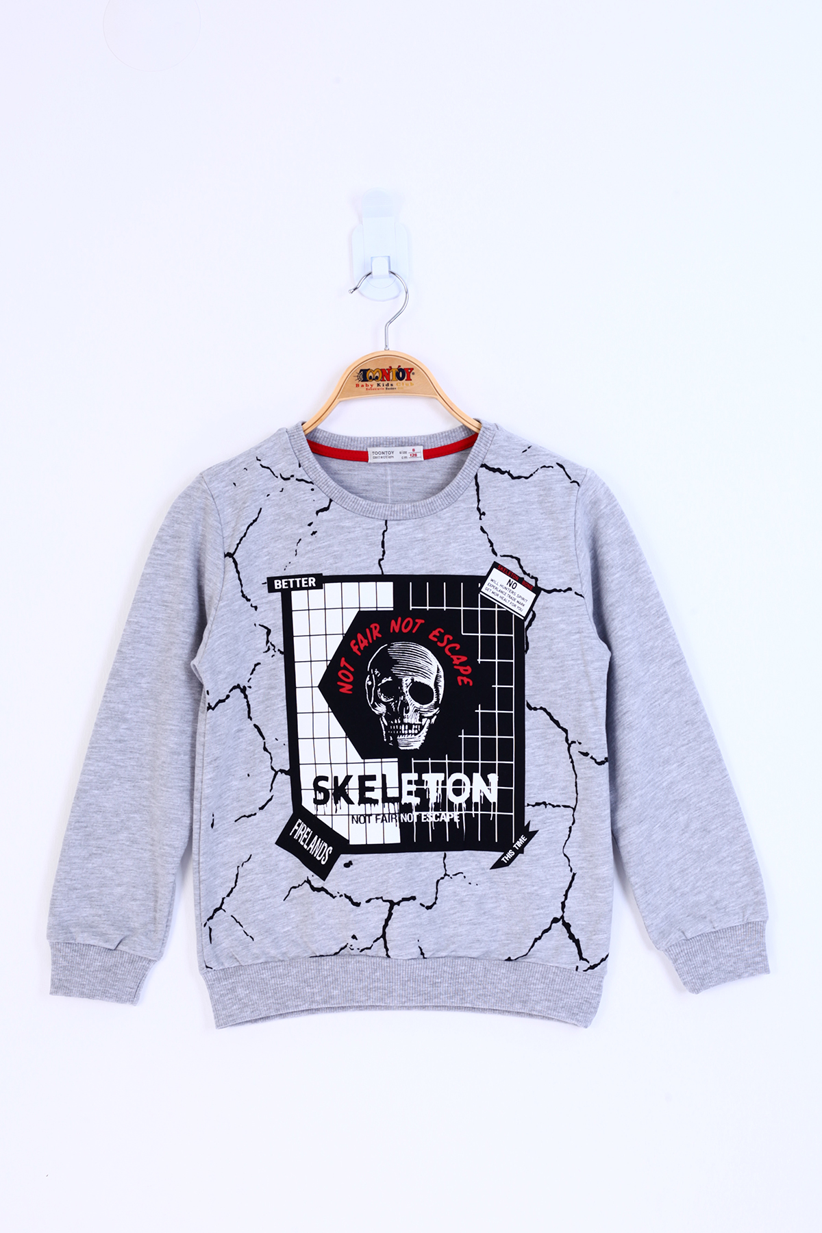 Toontoy Erkek Çocuk Skeleton Baskılı Sweatshirt