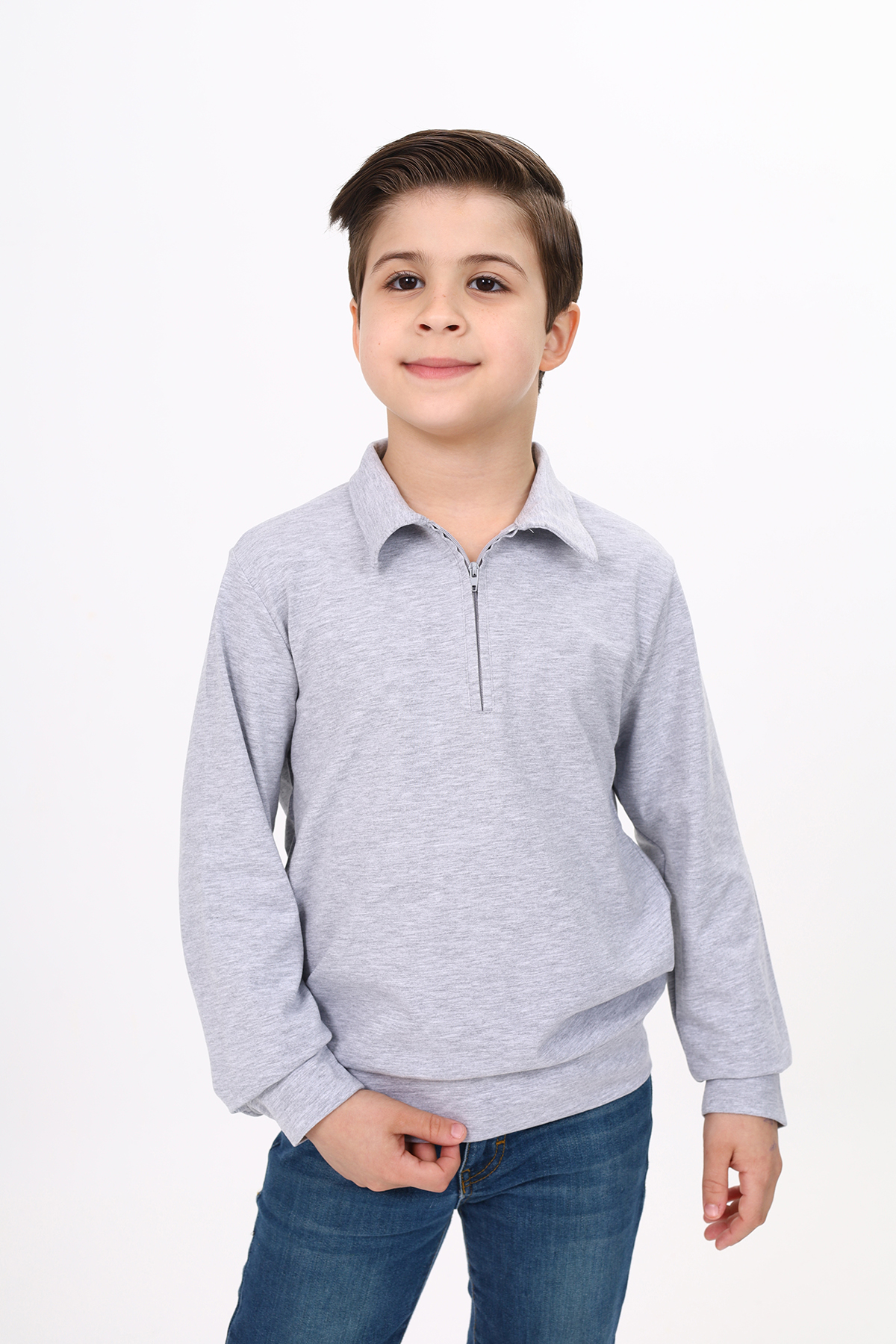 Toontoy Erkek Çocuk Polo Yaka Sweatshirt
