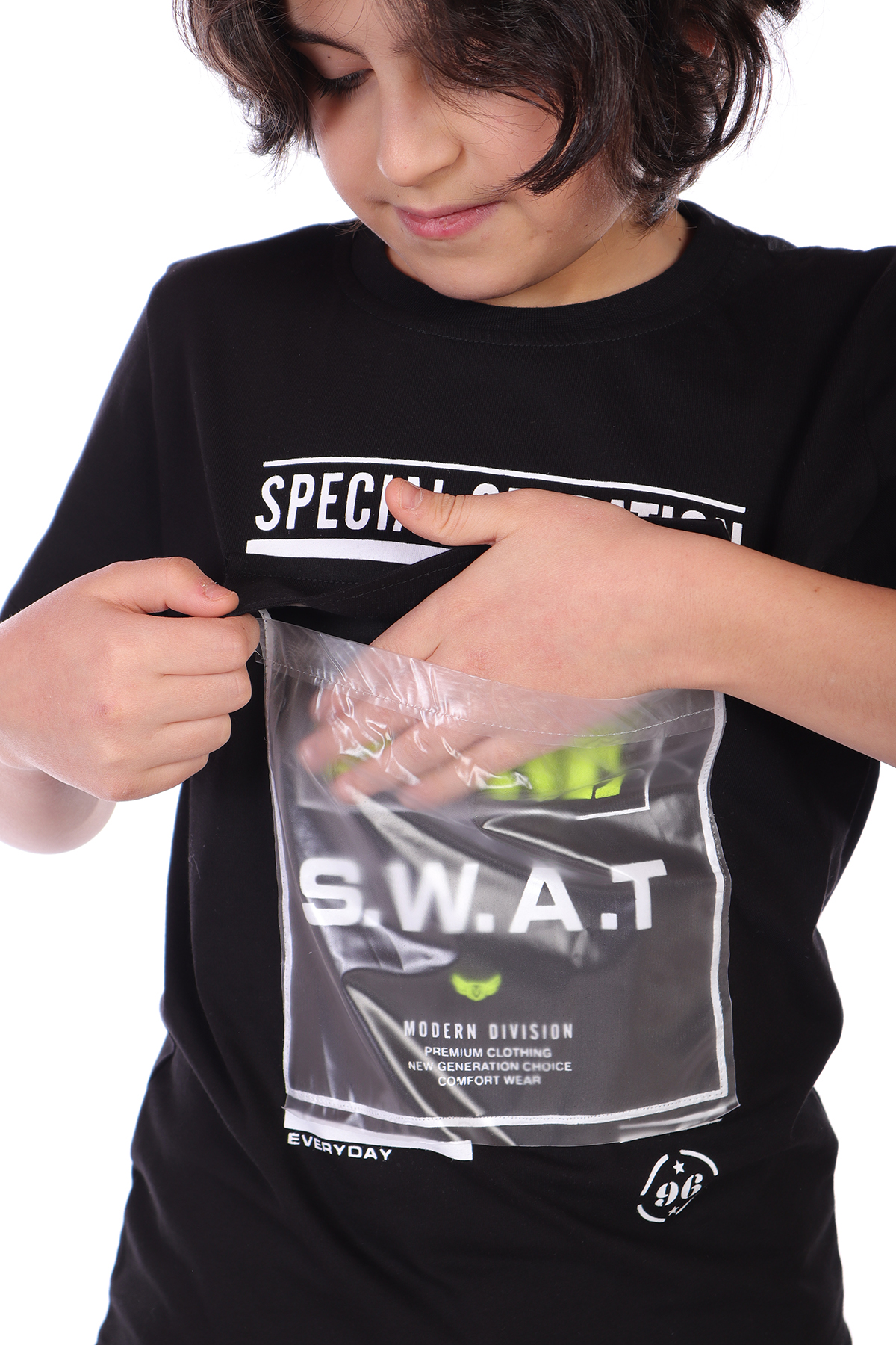 Toontoy Erkek Çocuk Süs Cepli Special Operation Baskılı Tişört