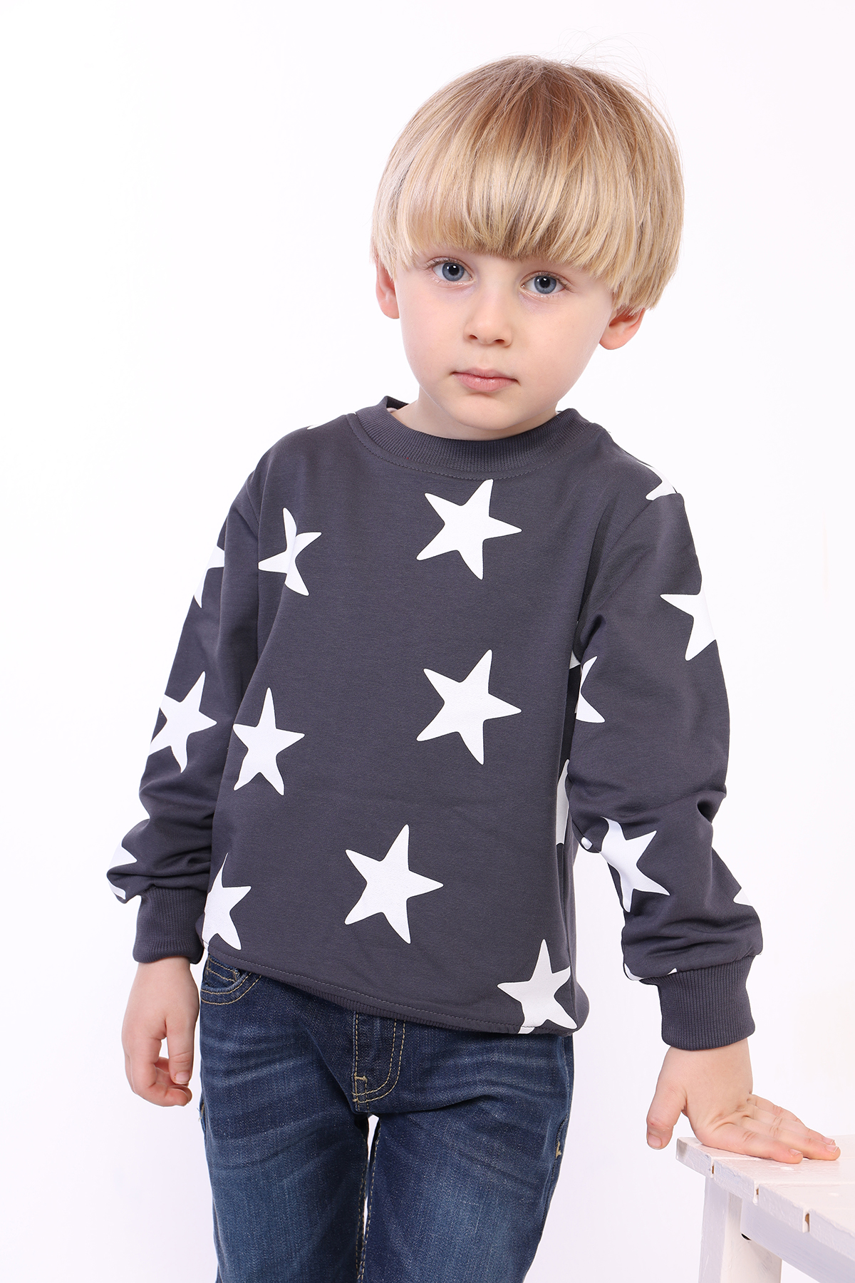 Toontoy Erkek Çocuk Komple Yıldız Baskılı Sweatshirt