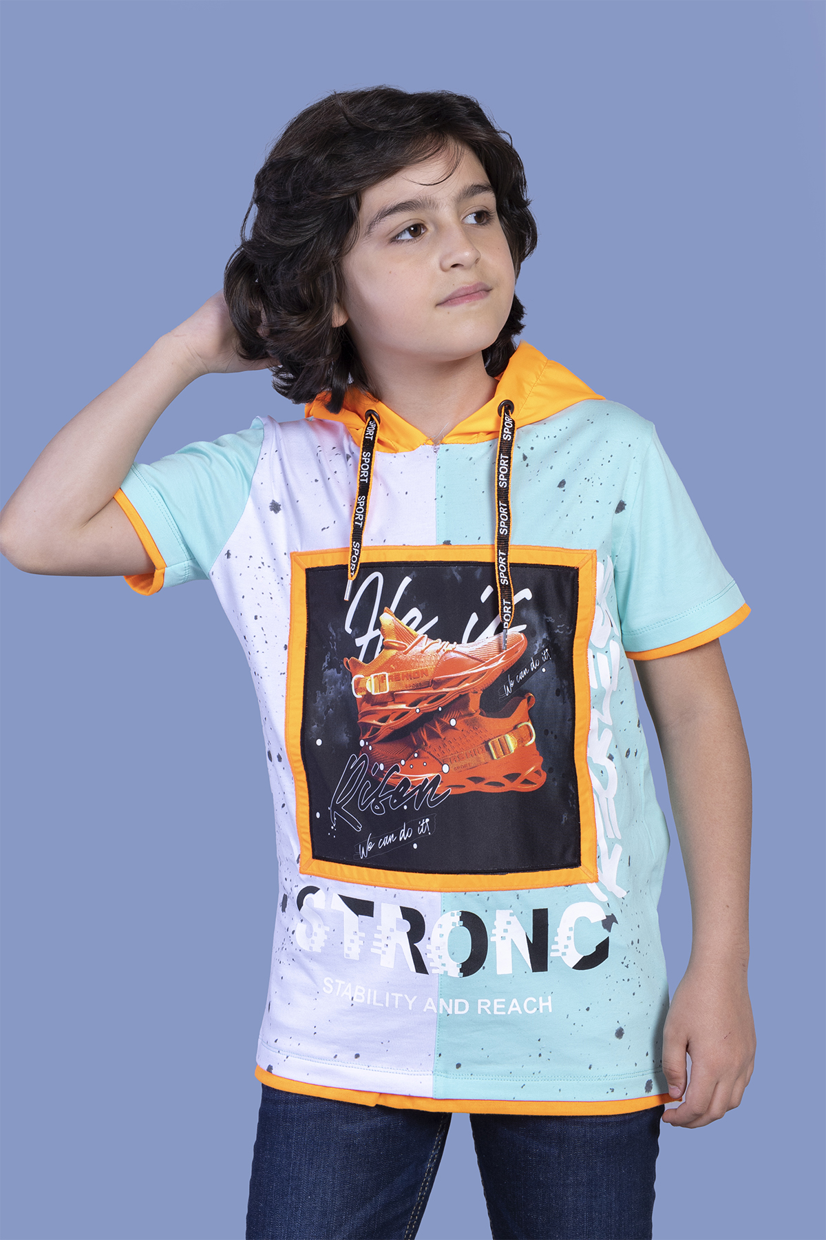 Toontoy Erkek Çocuk Garni Detaylı Baskılı Tişört