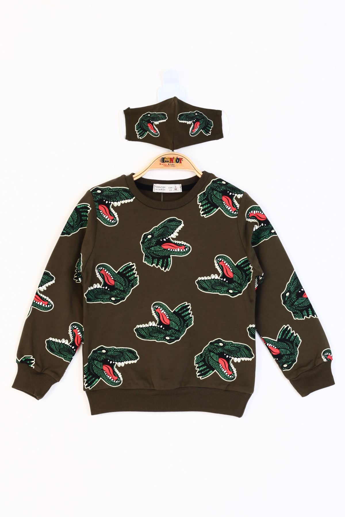 Toontoy Erkek Çocuk Dinazor Baskılı Sweatshirt