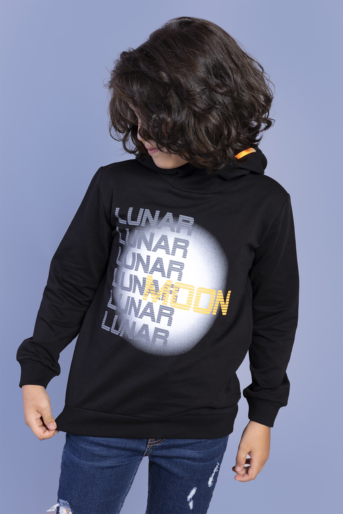 Toontoy Erkek Çocuk Kapüşonlu Baskılı Sweatshirt