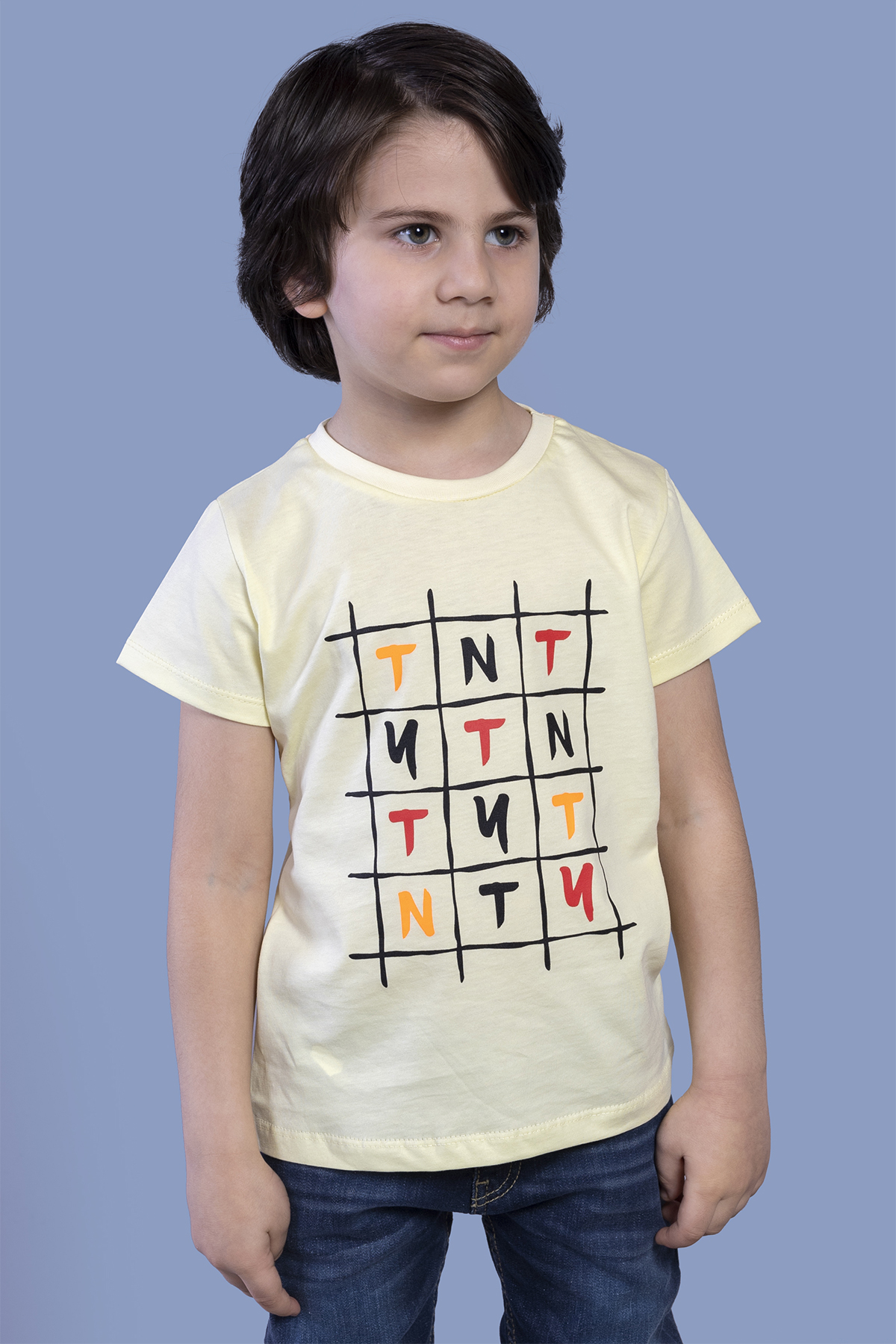 Toontoy Erkek Çocuk Tnty Kare Baskılı Tişört