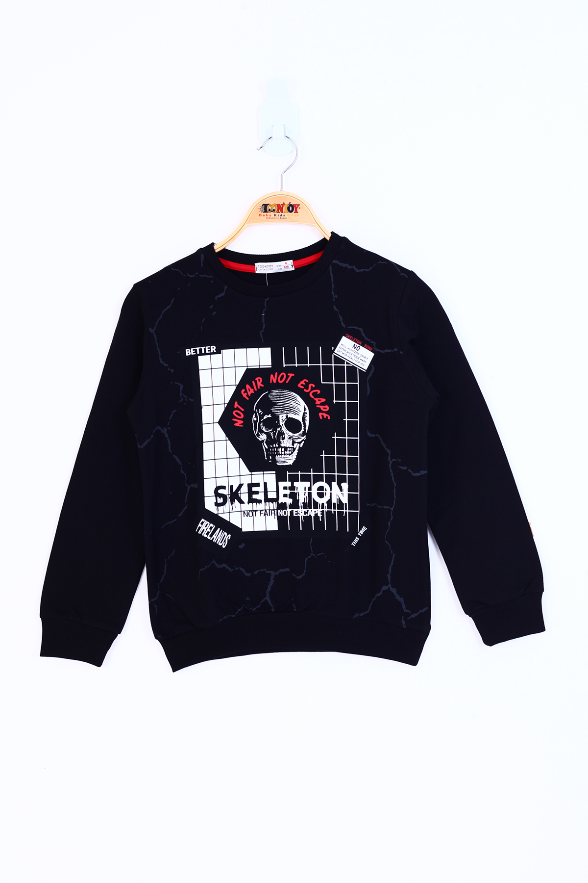 Toontoy Erkek Çocuk Skeleton Baskılı Sweatshirt
