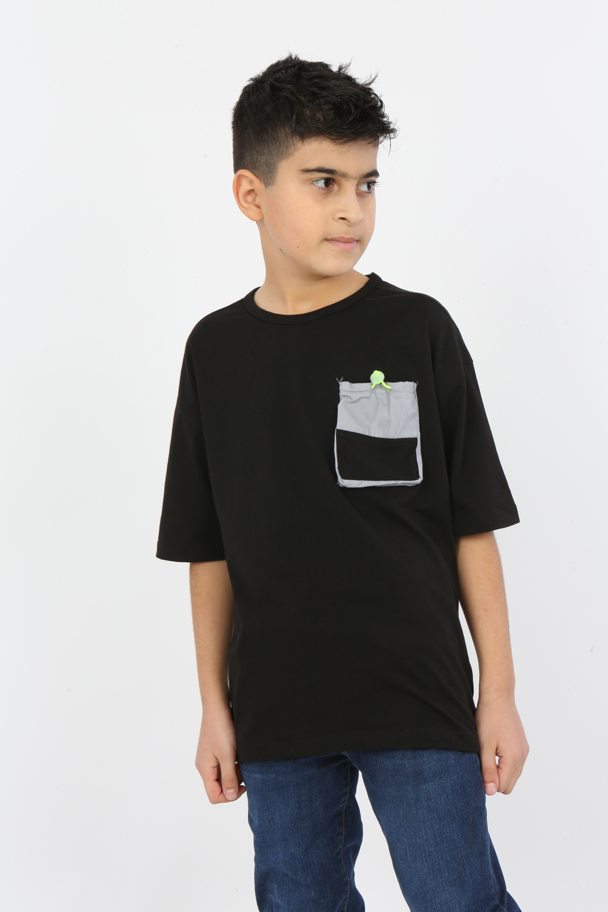 Toontoy Erkek Çocuk Göğsü Cepli Tişört