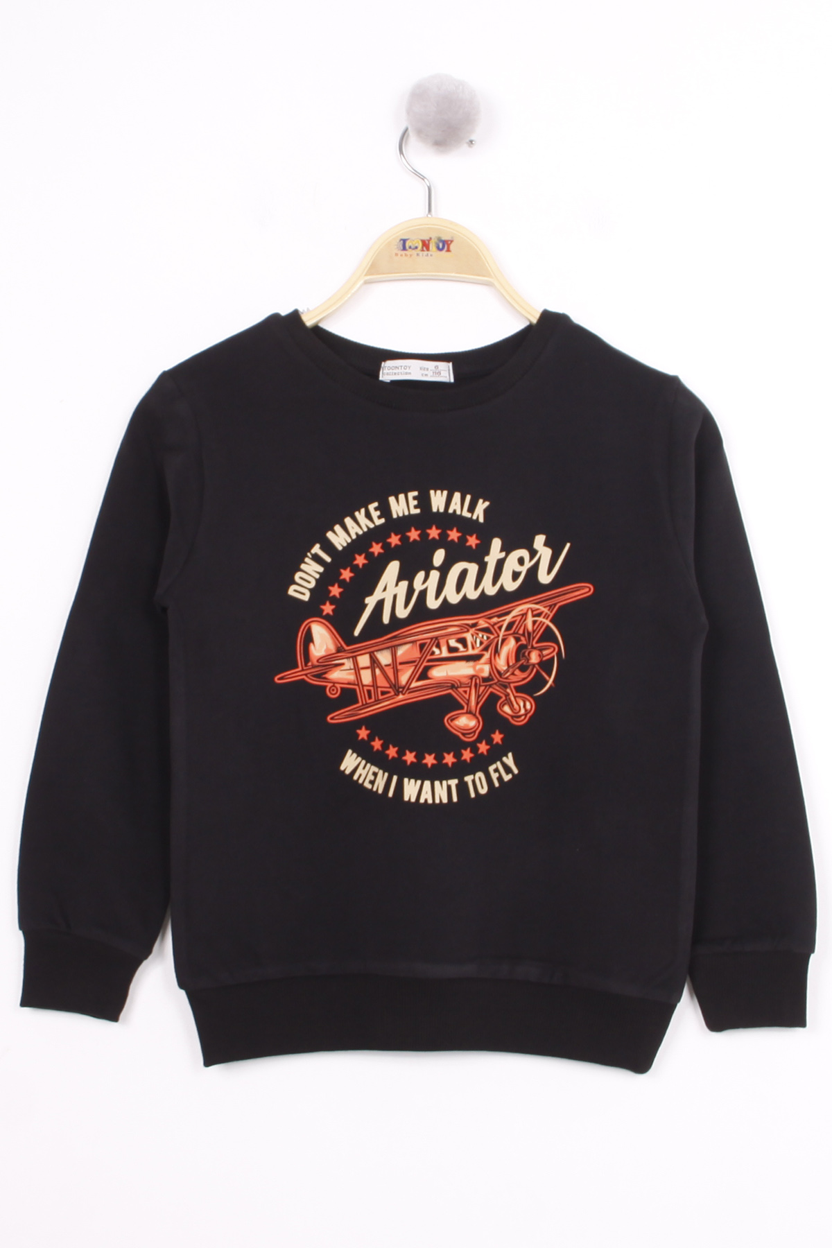 Toontoy Erkek Çocuk Uçak Baskılı Sweatshirt