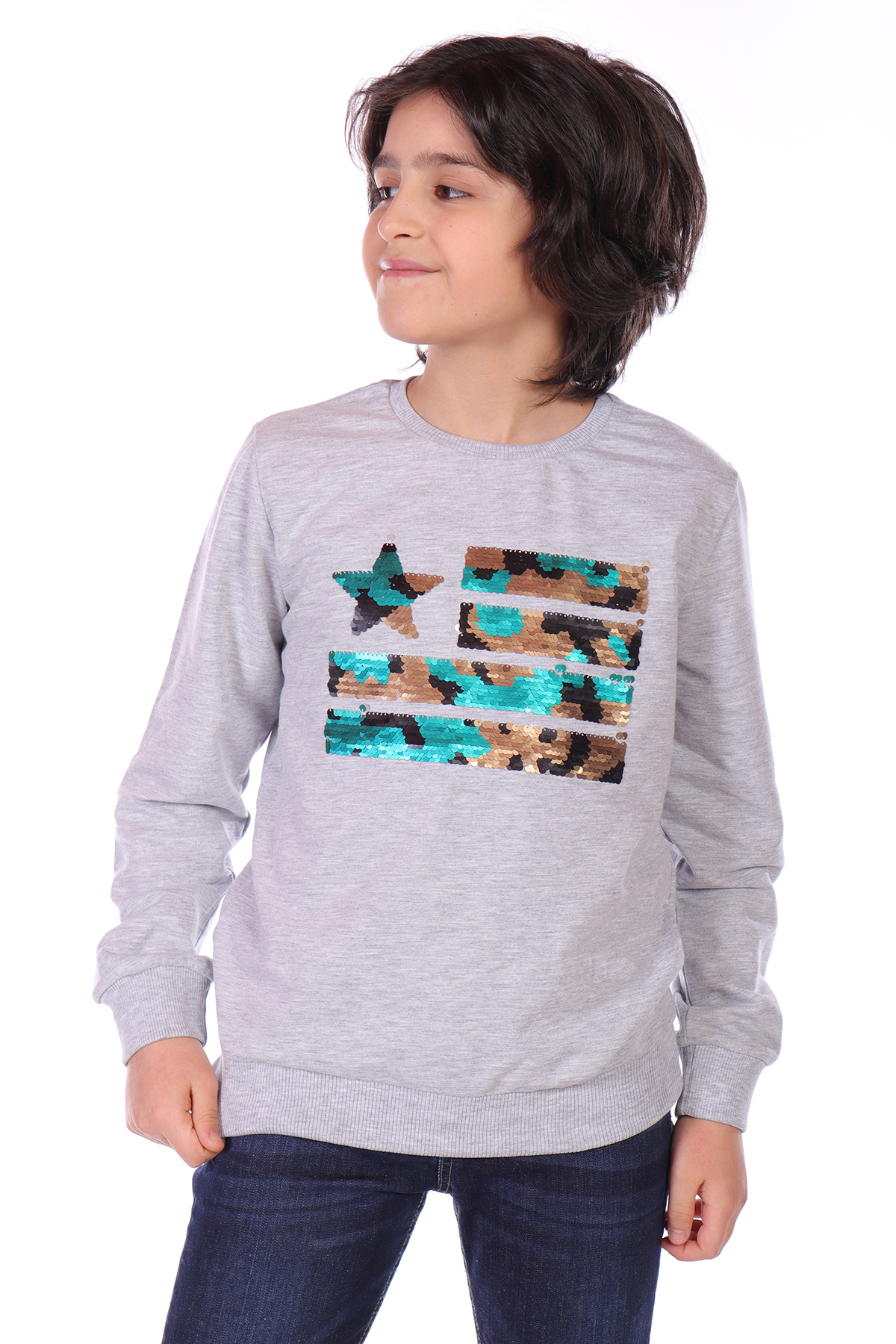 Toontoy Erkek Çocuk Kamuflaj Pullu Sweatshirt Toontoy Erkek Çocuk Kamuflaj Pullu Sweatshirt