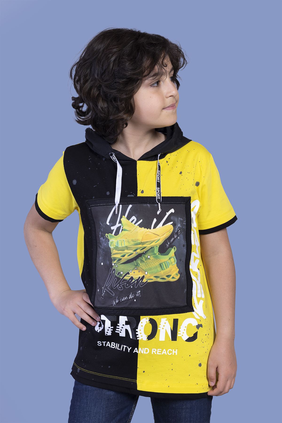 Toontoy Erkek Çocuk Garni Detaylı Baskılı Tişört