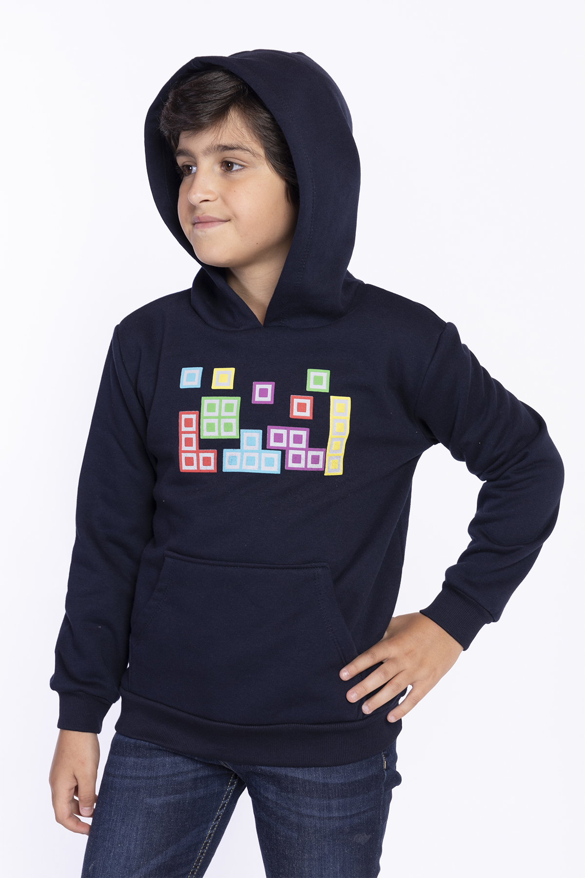 Toontoy Erkek Çocuk Baskılı Kanguru Cepli Sweatshirt