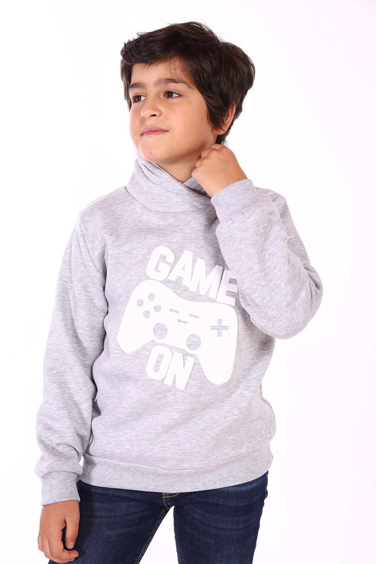 Toontoy Erkek Çocuk Pamuklu Kabartma Baskılı Sweatshirt