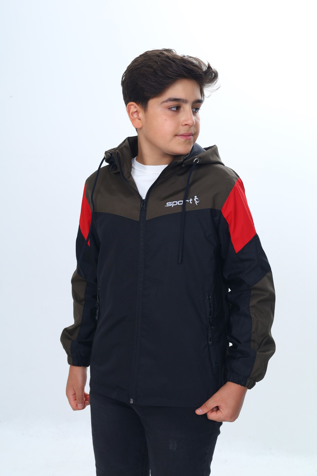 Toontoy Erkek Çocuk Sport Baskılı Kapüşonlu Yağmurluk