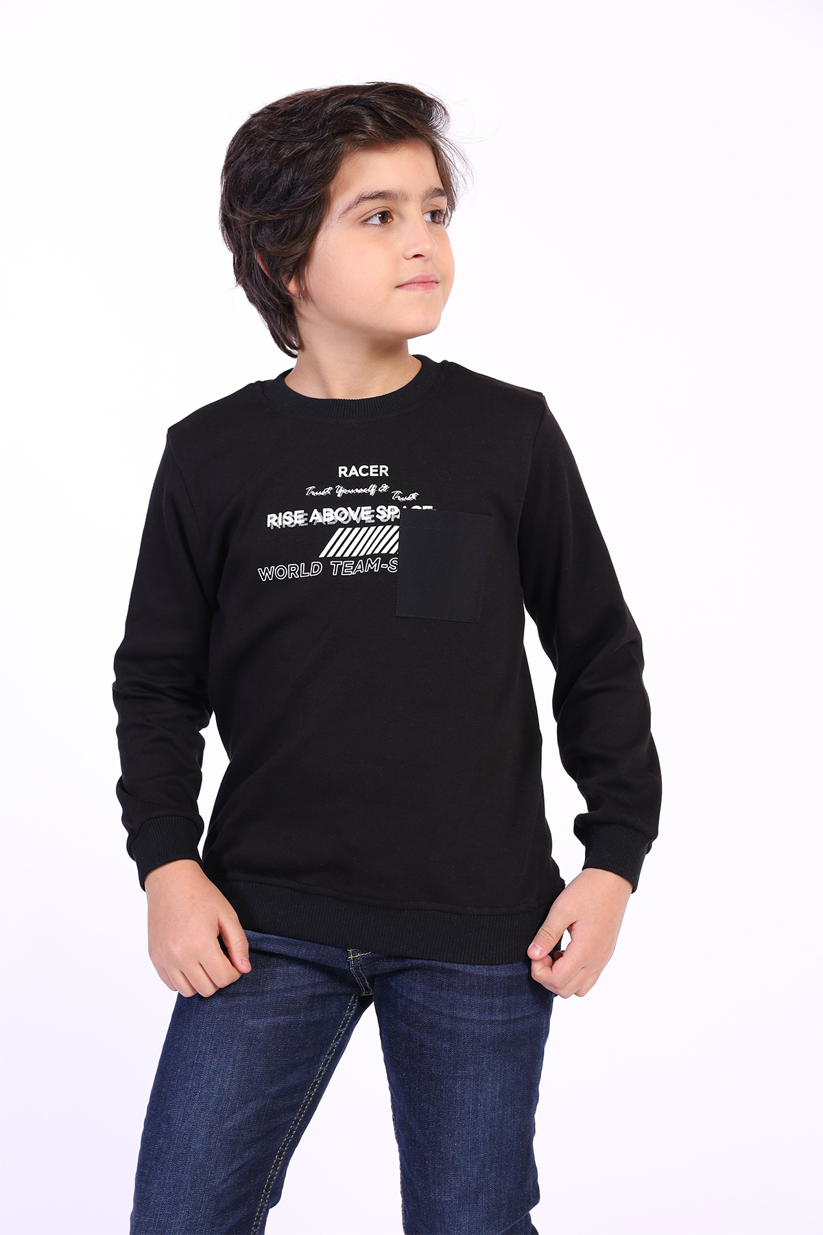 Toontoy Erkek Çocuk Cep Detaylı Baskılı Sweatshirt