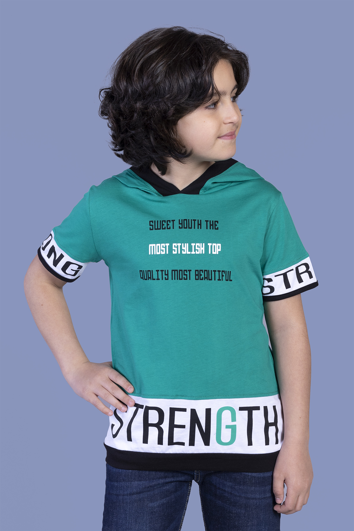 Toontoy Erkek Çocuk Pullu U.S.A Bayraklı Nakışlı Sweatshirt