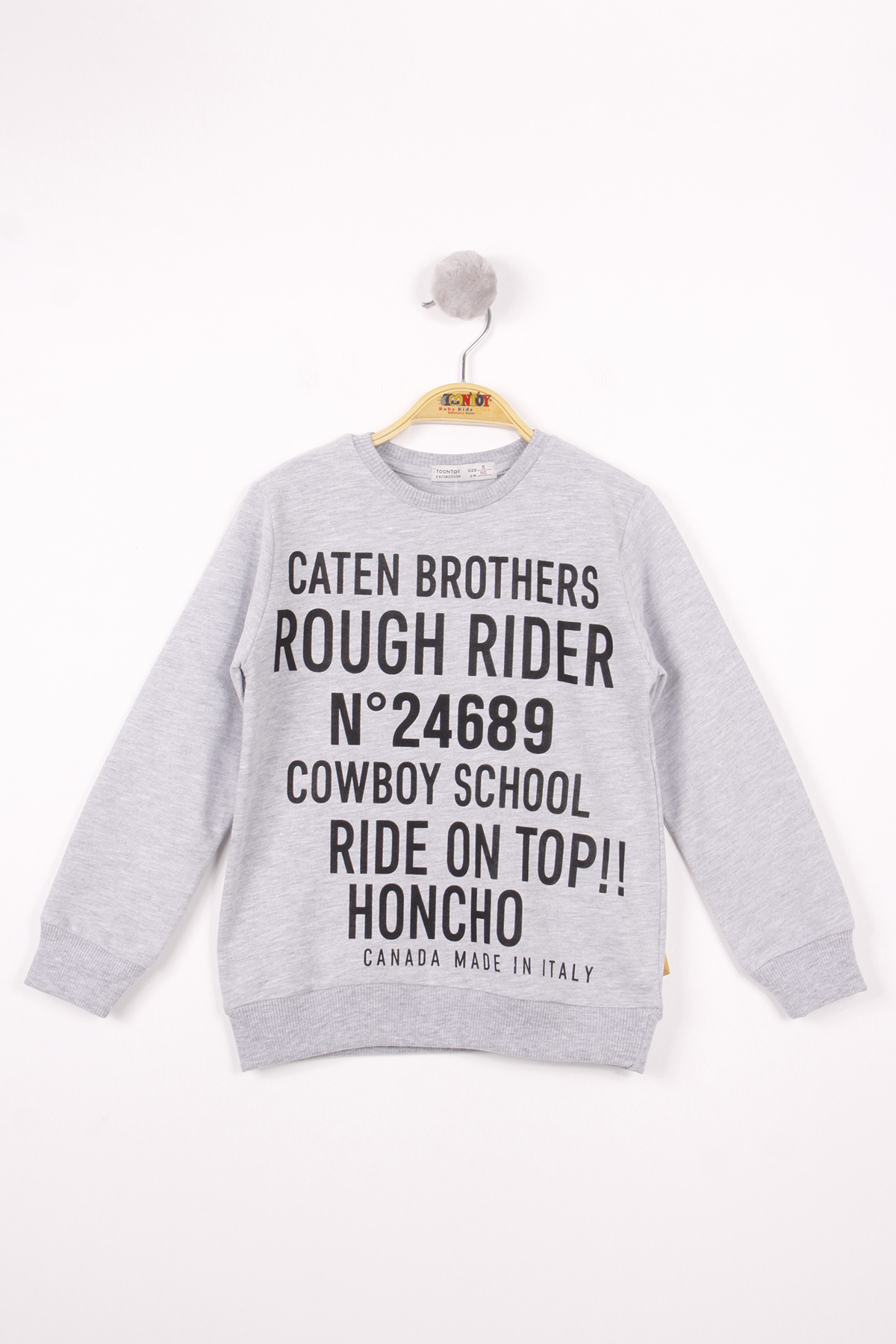 Toontoy Erkek Çocuk Yazı Baskılı Sweatshirt