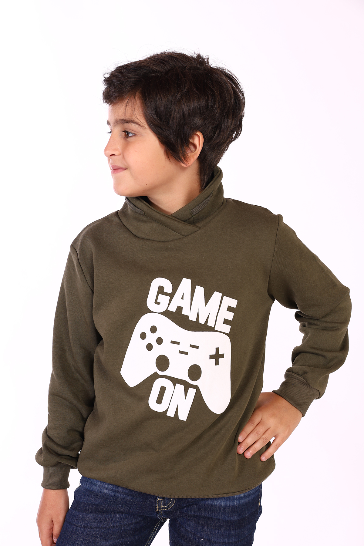 Toontoy Erkek Çocuk Pamuklu Kabartma Baskılı Sweatshirt