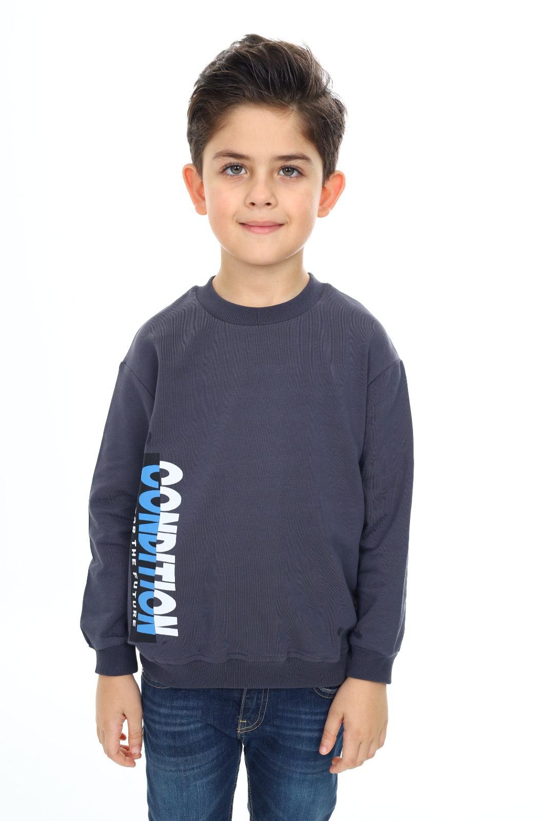 Toontoy Erkek Çocuk Ön ve Arka  Baskılı Sweatshirt