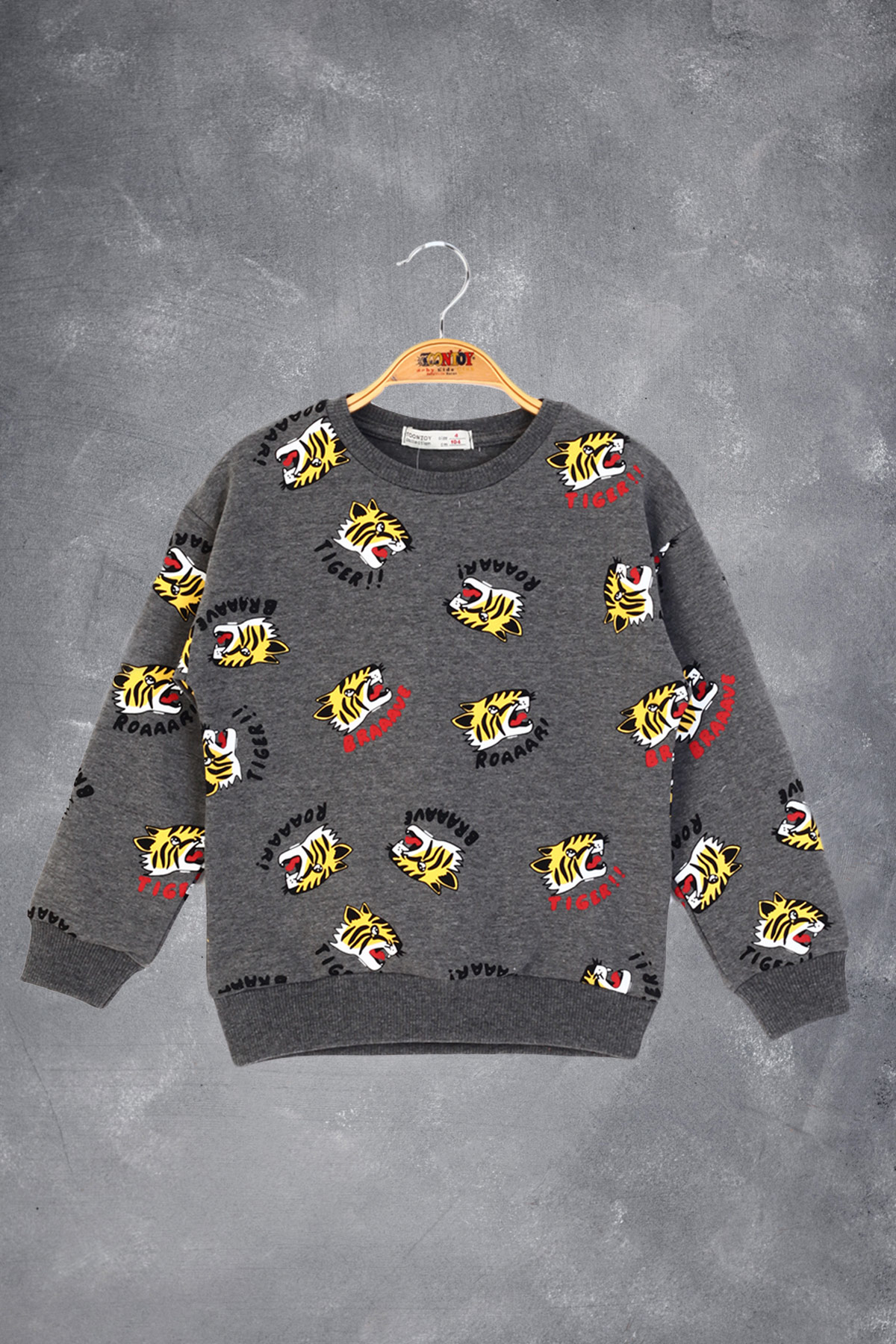 Toontoy Erkek Çocuk Tıger Baskılı Sweatshirt