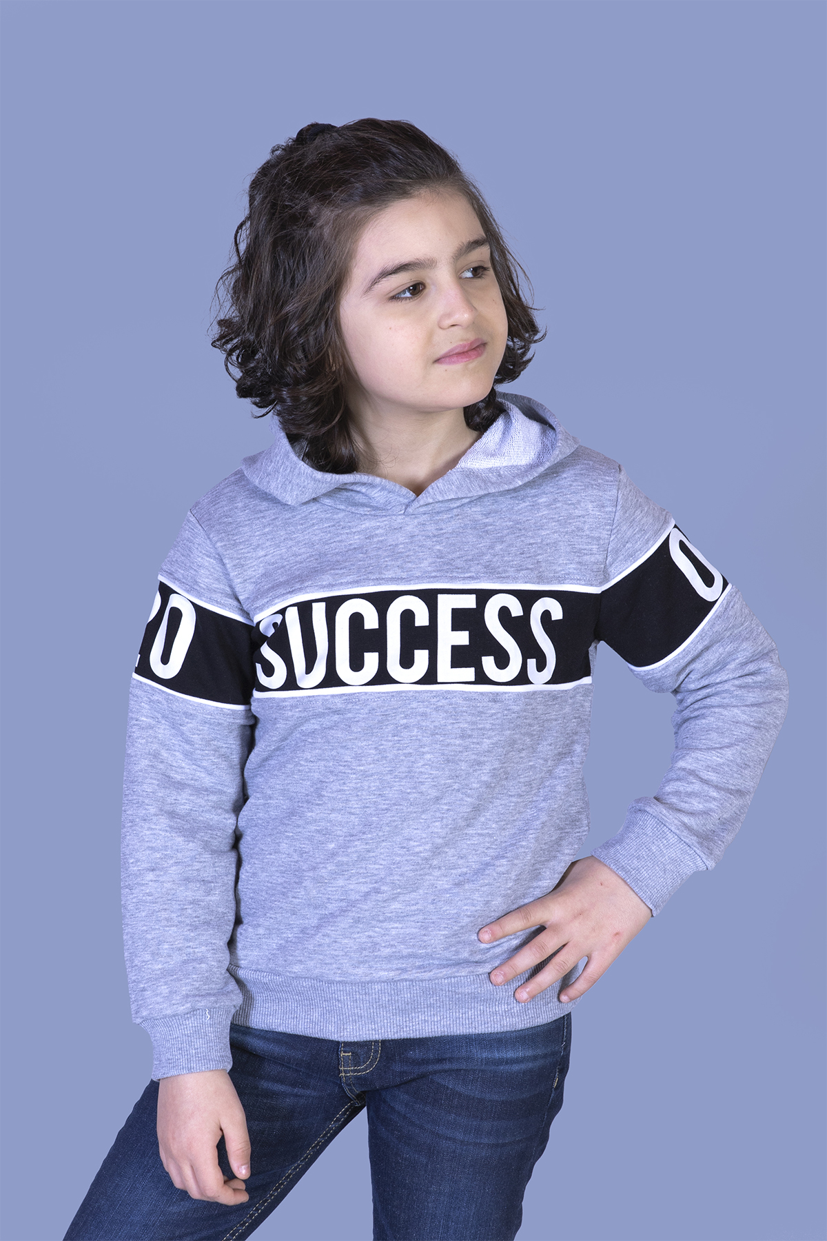 Toontoy Erkek Çocuk Garnisi Baskılı Kapüşonlu Sweatshirt