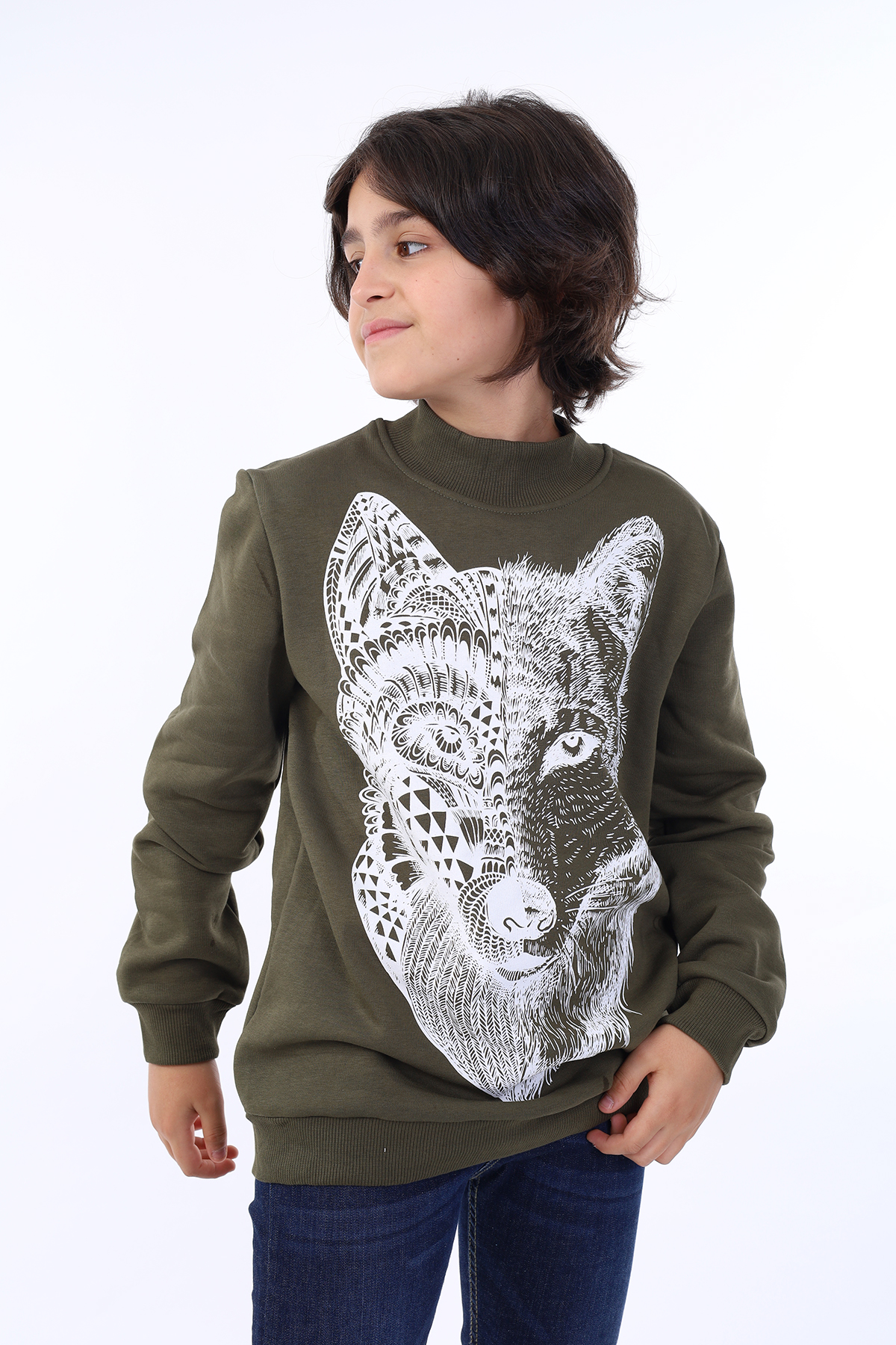 Toontoy Erkek Çocuk Kurt Baskılı Sweatshirt