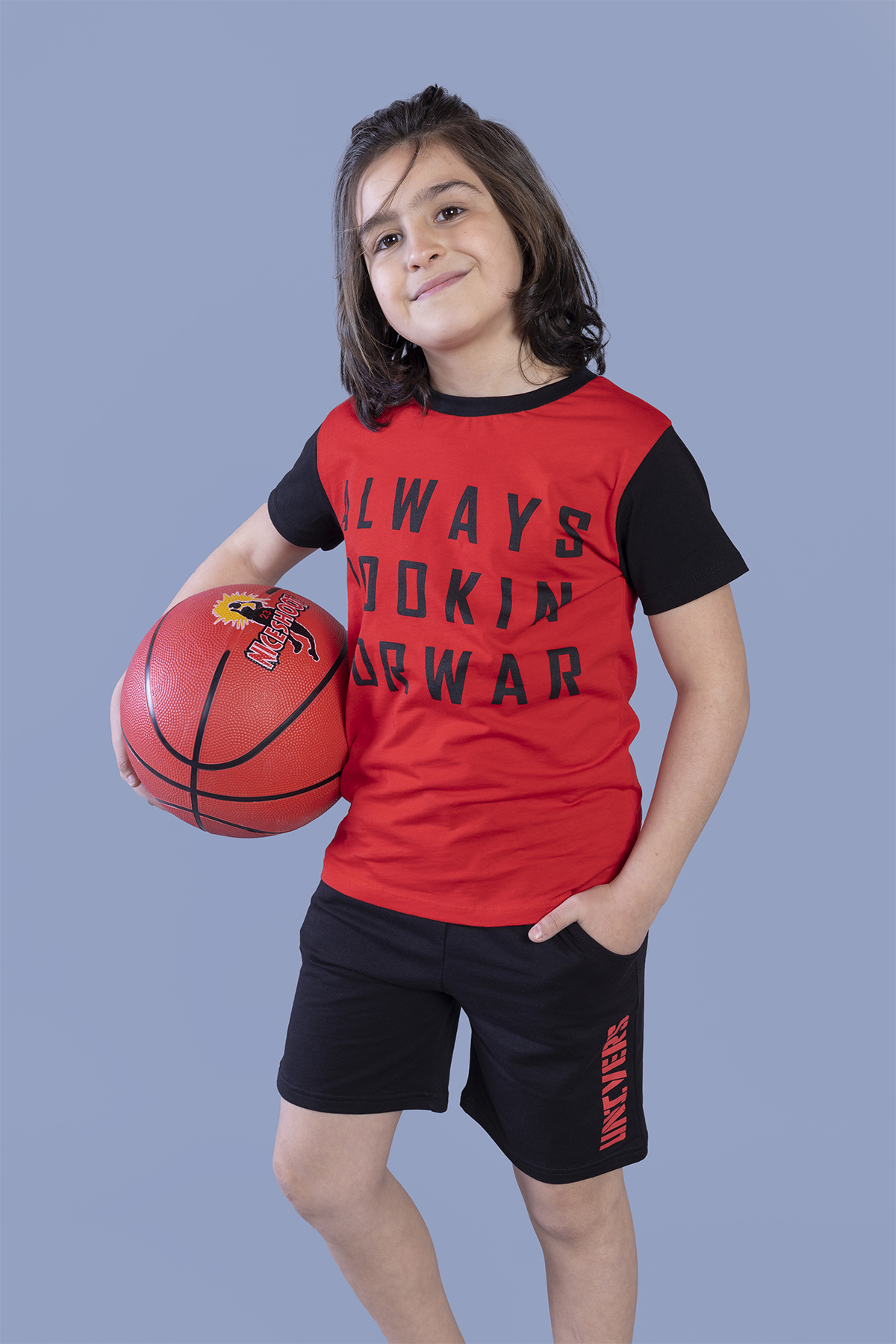 Toontoy Erkek Çocuk Kapüşonlu Yazı Baskılı Takım