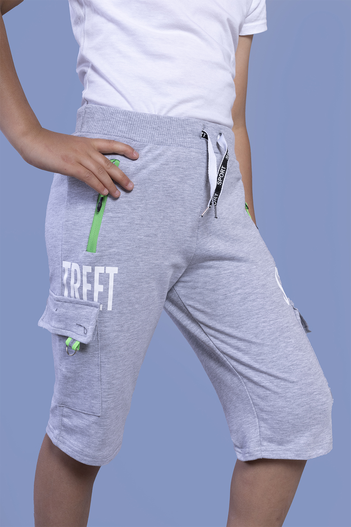 Toontoy  Erkek Çocuk Cep Detaylı Baskılı Kapri