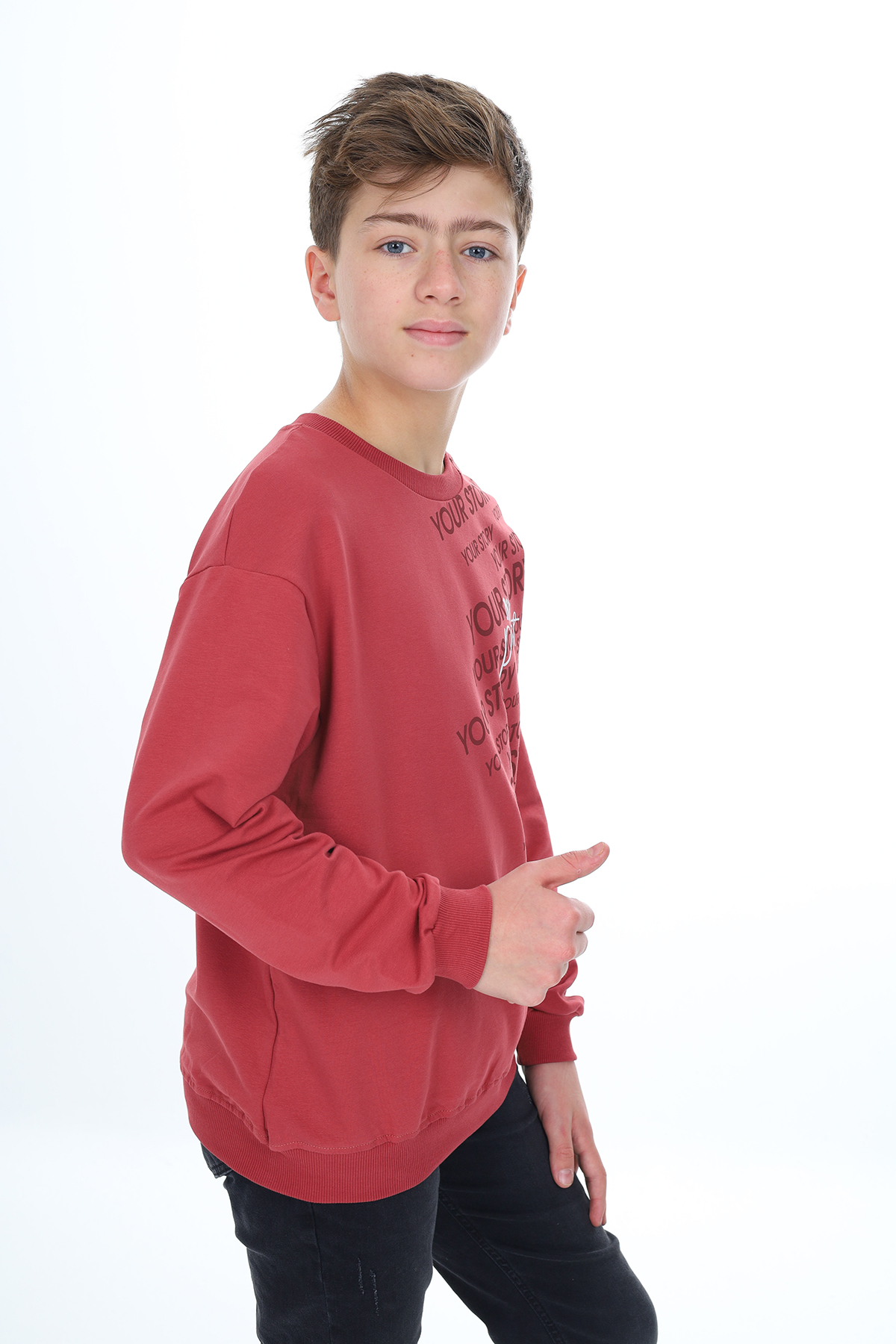 Toontoy Erkek Çocuk New Project  Baskılı Sweatshirt