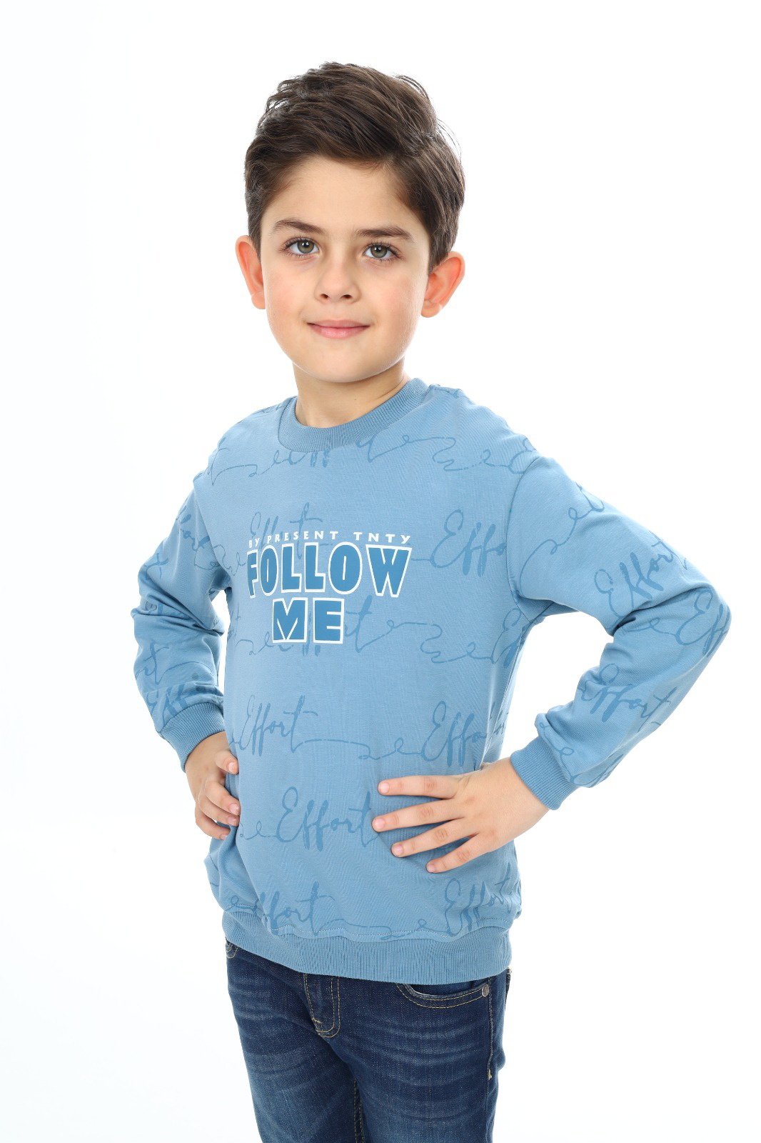 Toontoy Erkek Çocuk Follow Me Baskılı Sweatshirt
