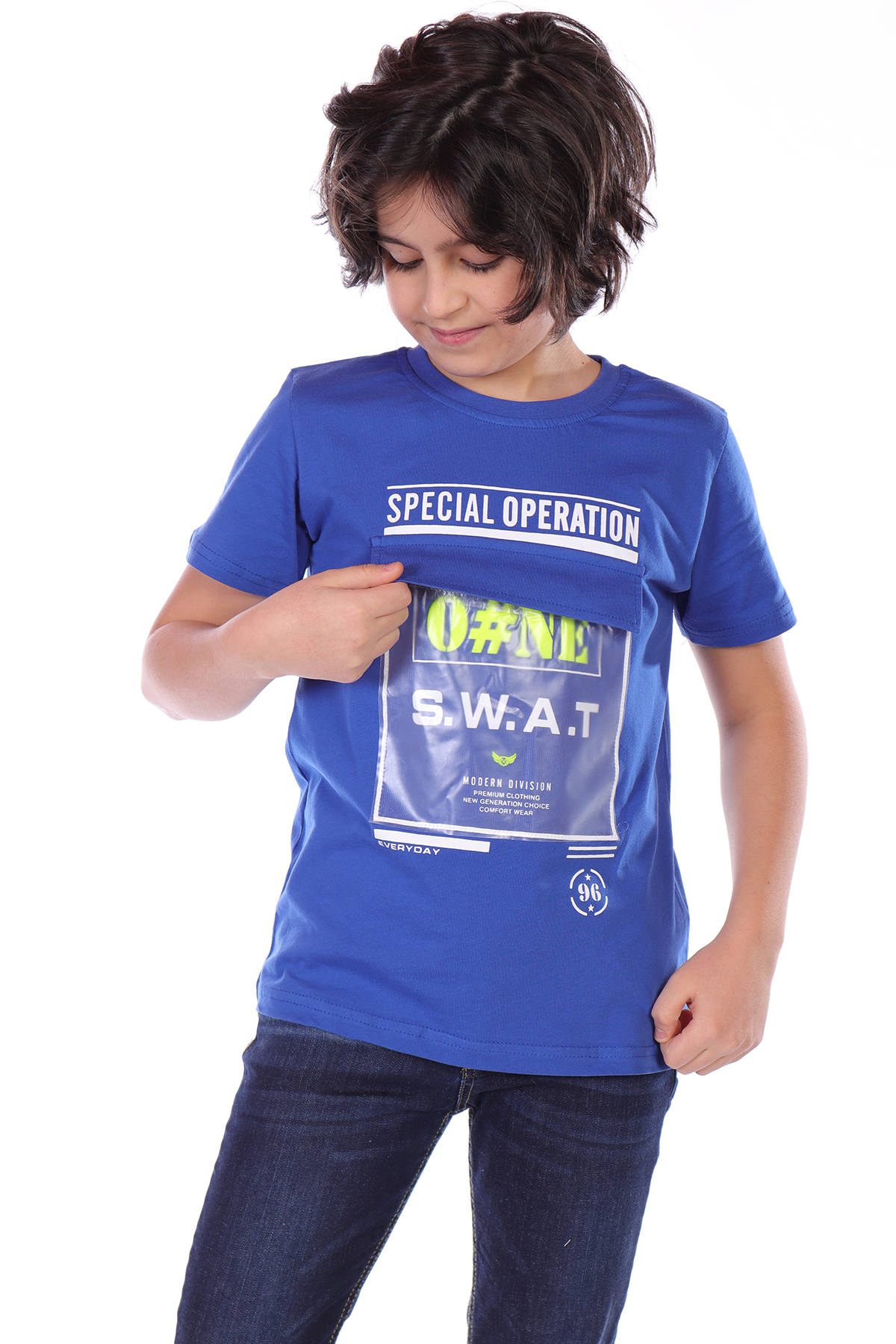 Toontoy Erkek Çocuk Süs Cepli Special Operation Baskılı Tişört