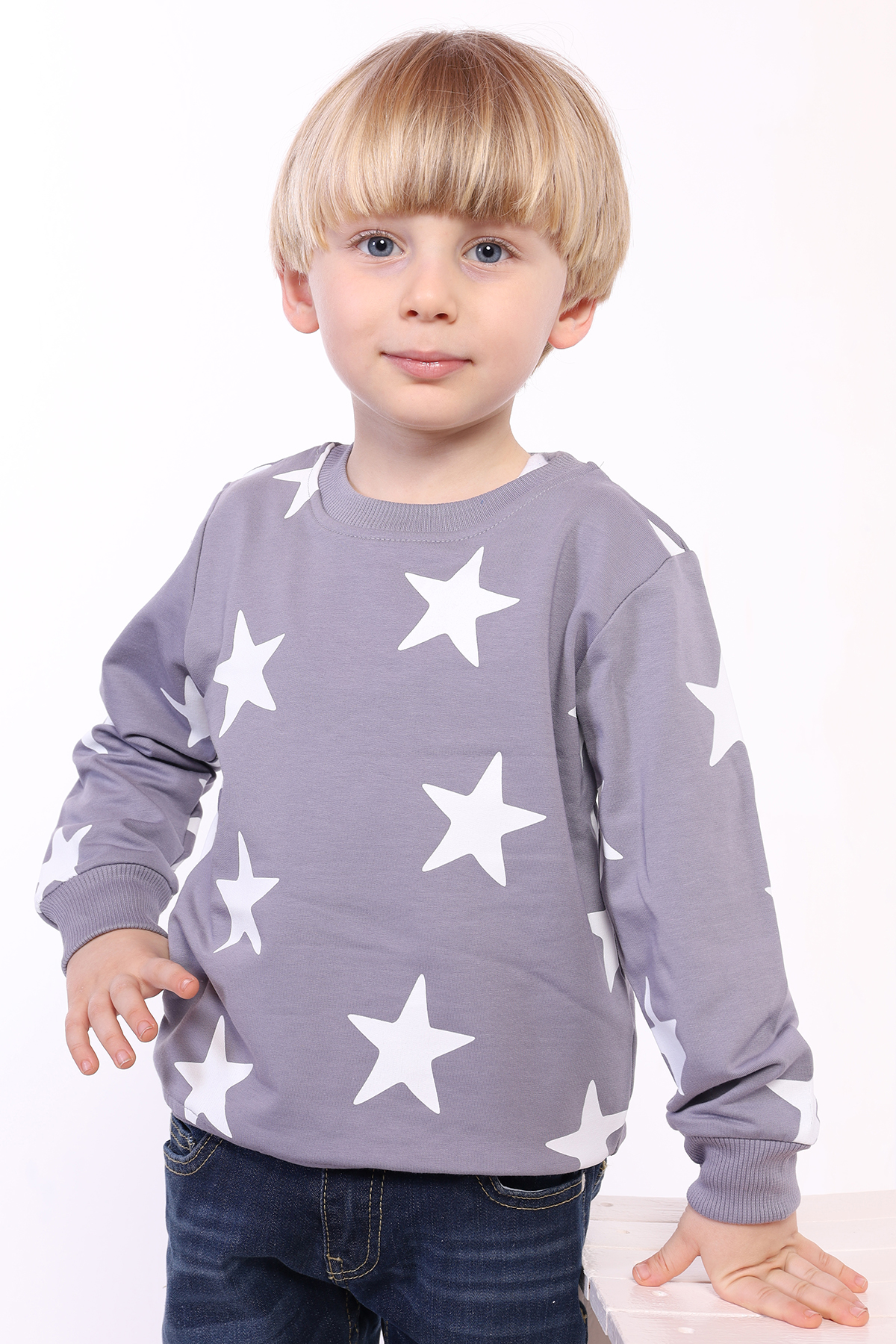 Toontoy Erkek Çocuk Komple Yıldız Baskılı Sweatshirt