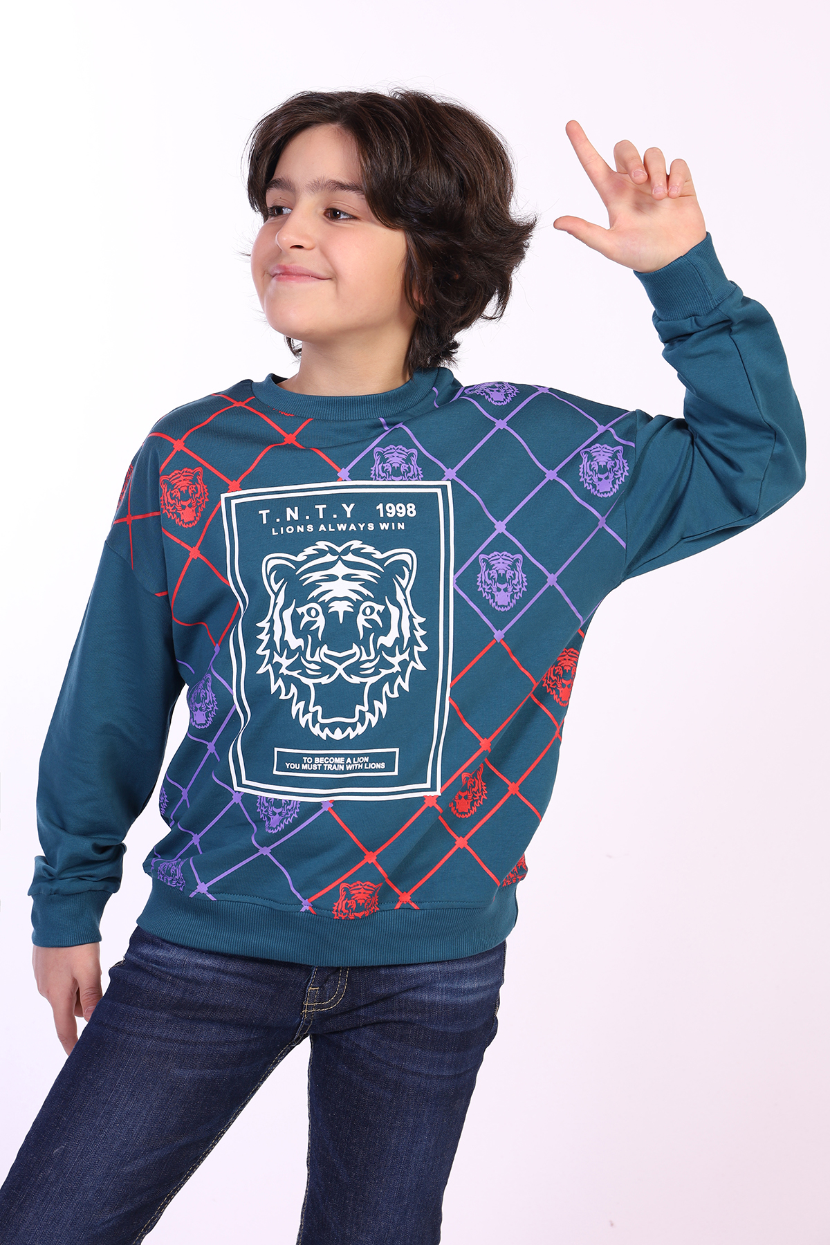 Toontoy Erkek Çocuk Tnty Aslan Baskılı Sweatshirt Toontoy Erkek Çocuk Tnty Aslan Baskılı Sweatshirt