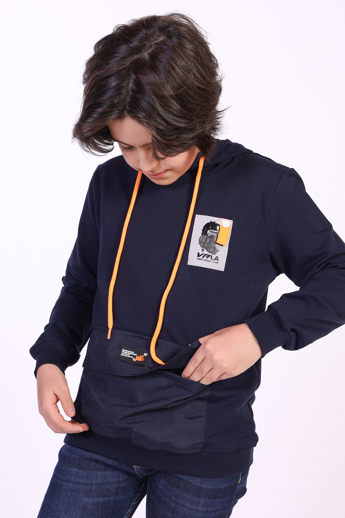 Toontoy Erkek Çocuk Armalı Kapşonlu Sweatshirt