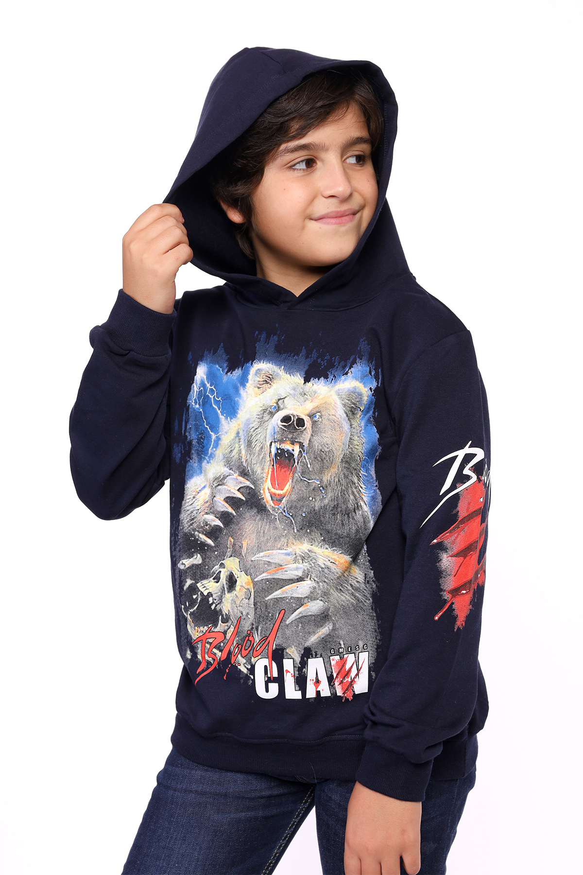 Toontoy Erkek Çocuk  Aslan ve Blood Clan Baskılı Sweatshirt