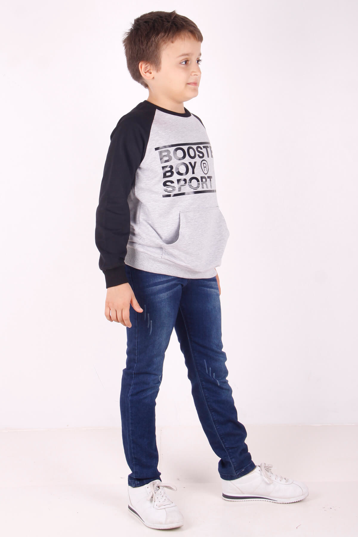 Toontoy Erkek Çocuk Reglan Kol Detaylı Cepli Sweatshirt