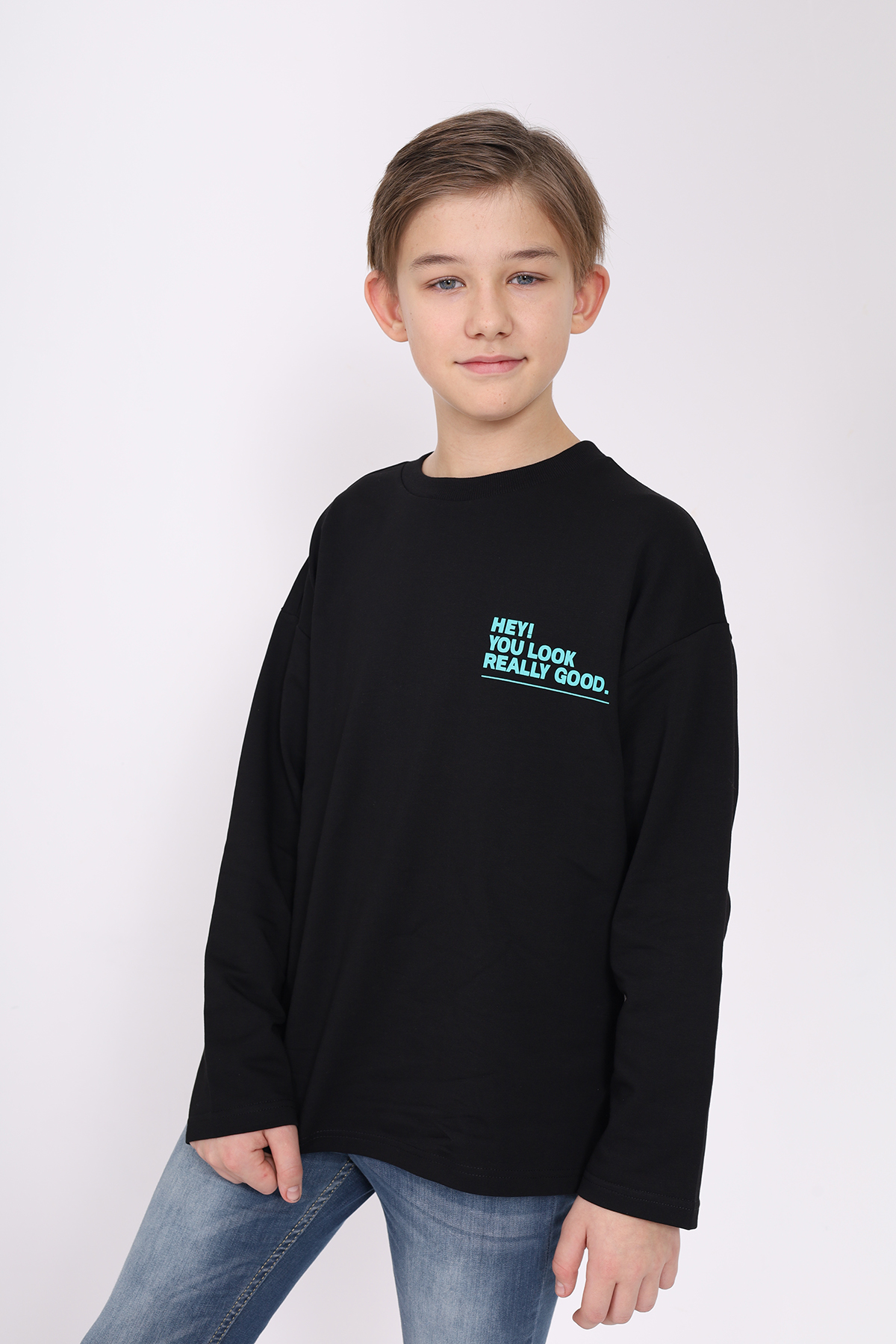 Toontoy Erkek Çocuk Hey You Look  Baskılı Sweatshirt
