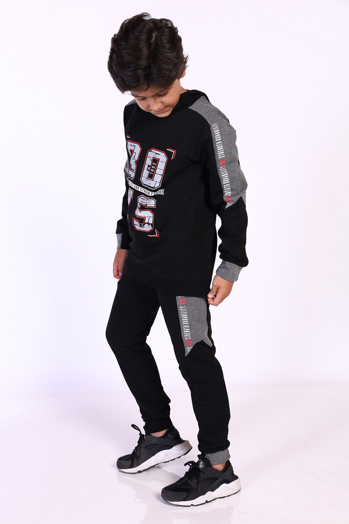 Toontoy  Erkek Çocuk Kapüşonlu Baskılı Eşofman Takımı