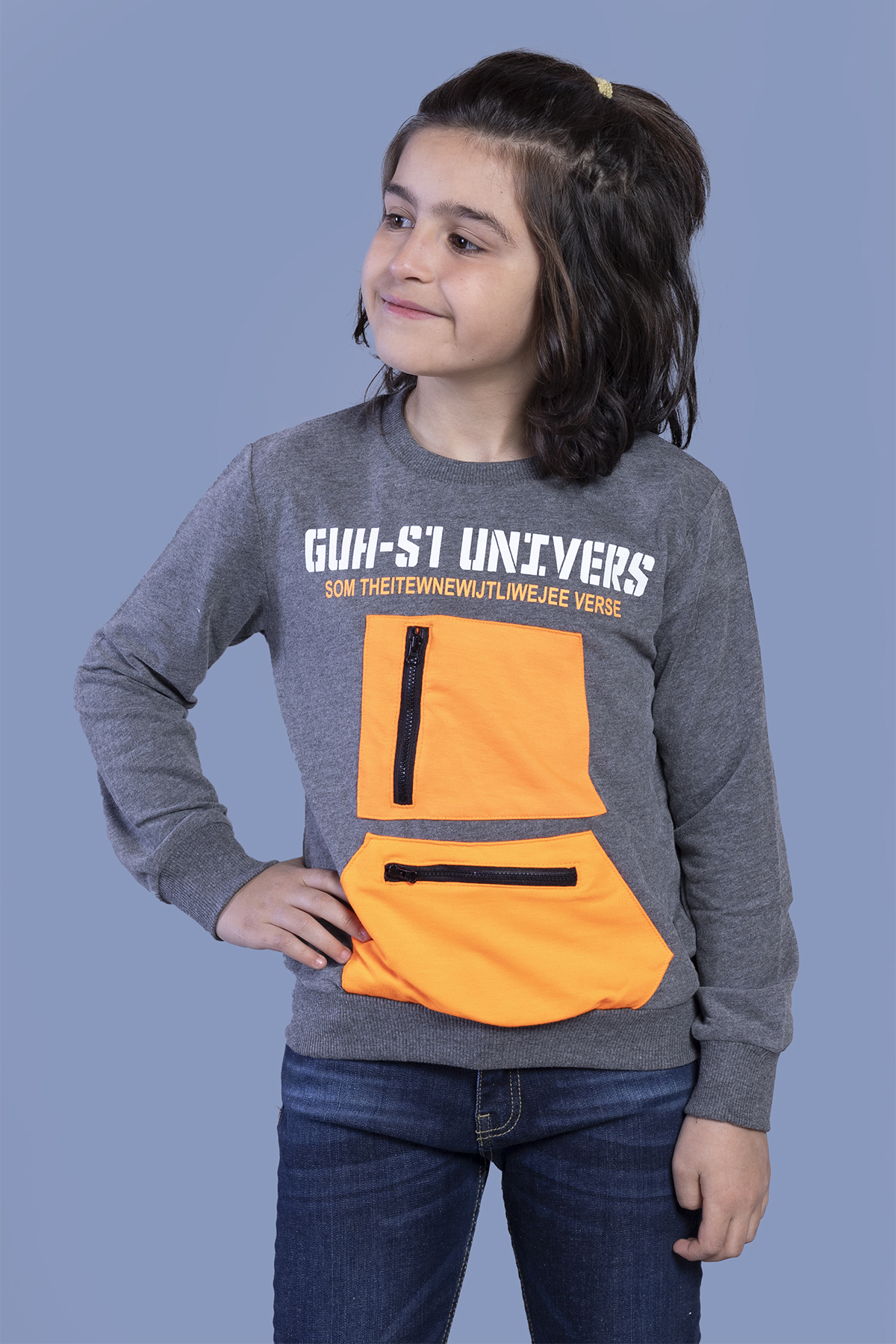 Toontoy Erkek Çocuk Baskılı Neon Cepli Sweatshirt