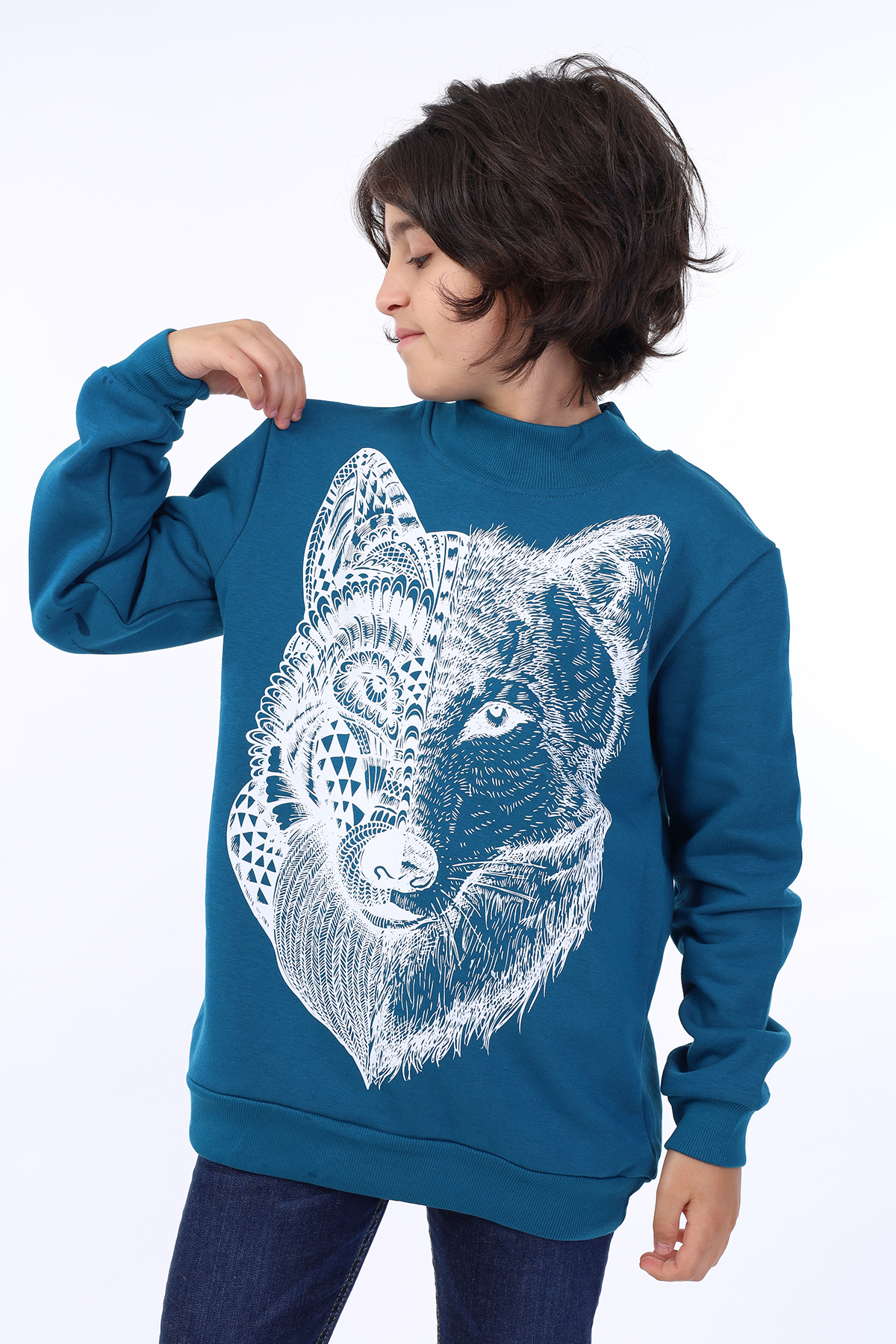 Toontoy Erkek Çocuk Kurt Baskılı Sweatshirt