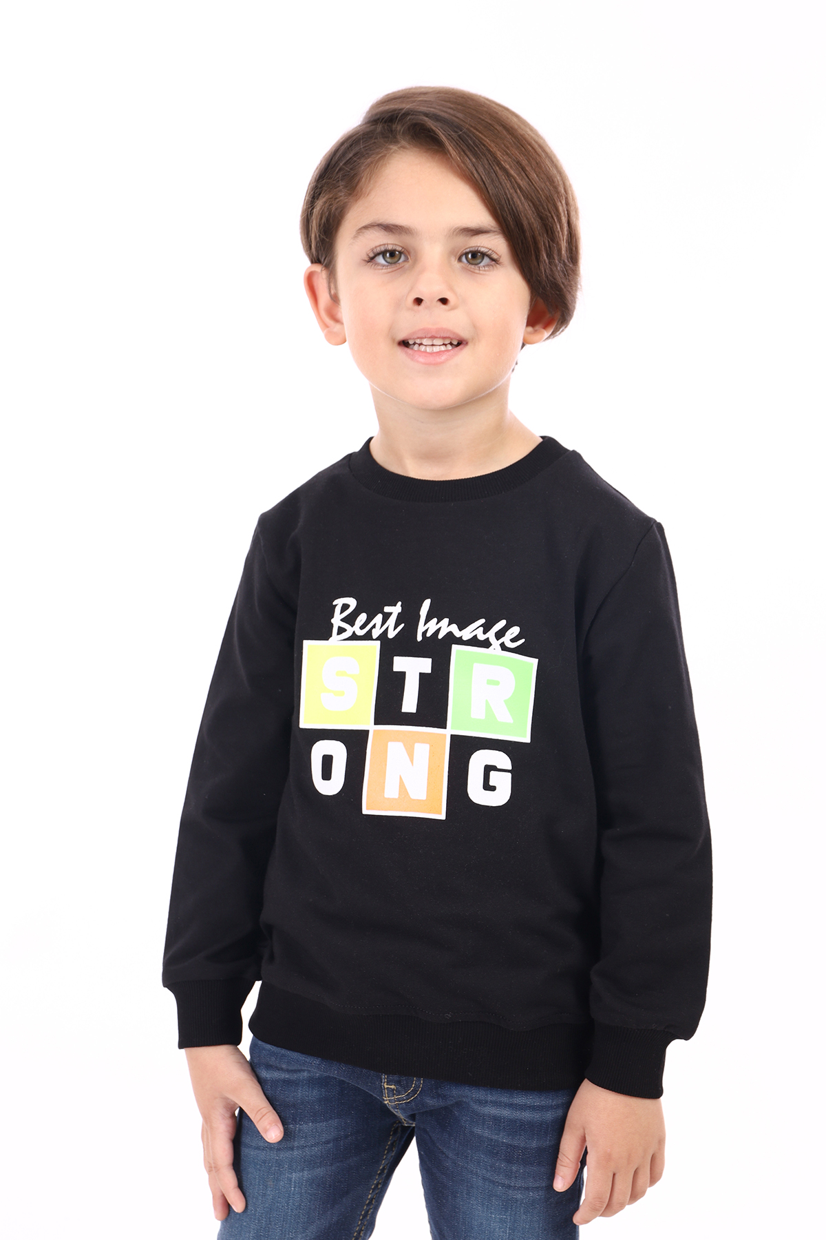 Toontoy Erkek Çocuk  Strong Baskılı Sweatshirt