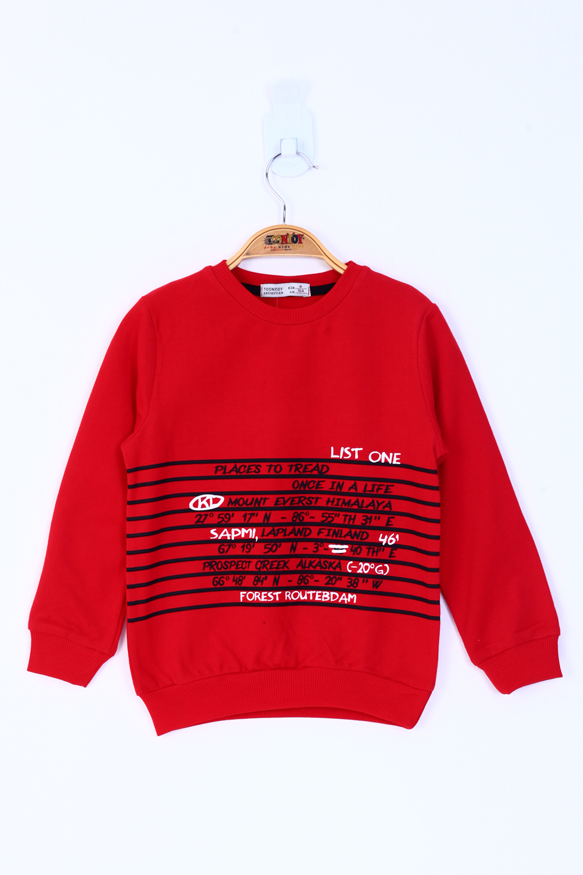 Toontoy Erkek Çocuk Yazı Baskılı Sweatshirt