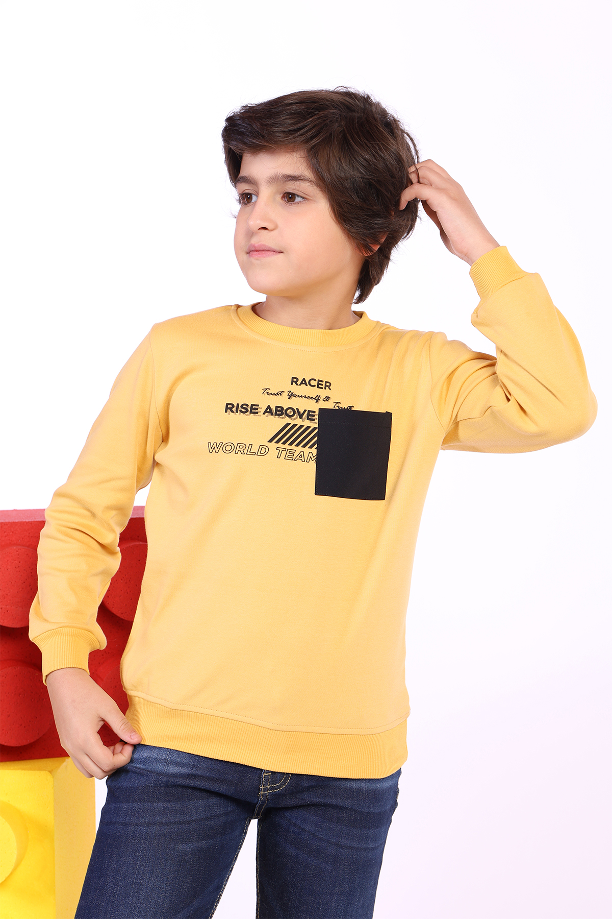 Toontoy Erkek Çocuk Cep Detaylı Baskılı Sweatshirt