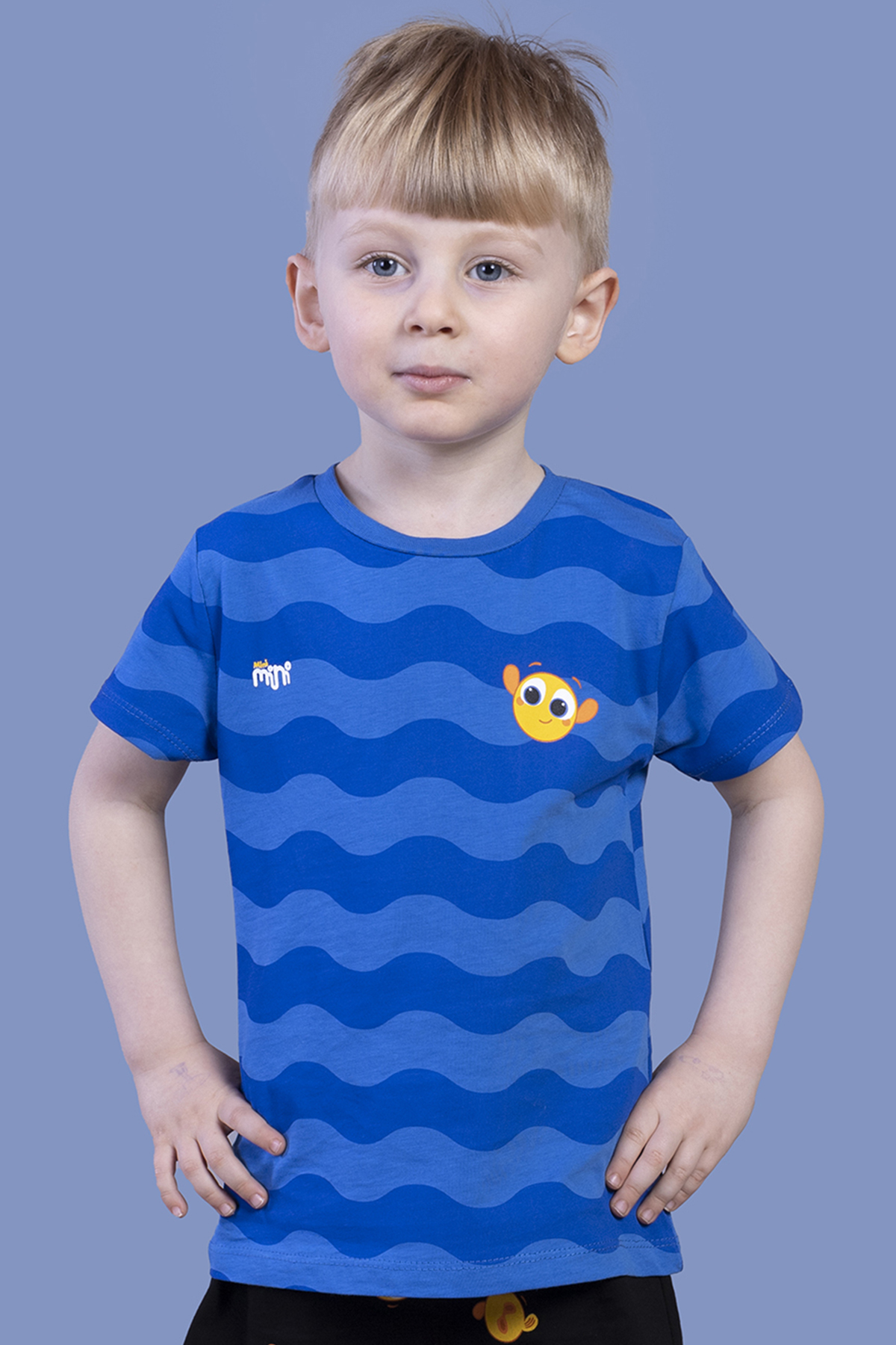 Toontoy Erkek Çocuk Dalga Desenli Tişört