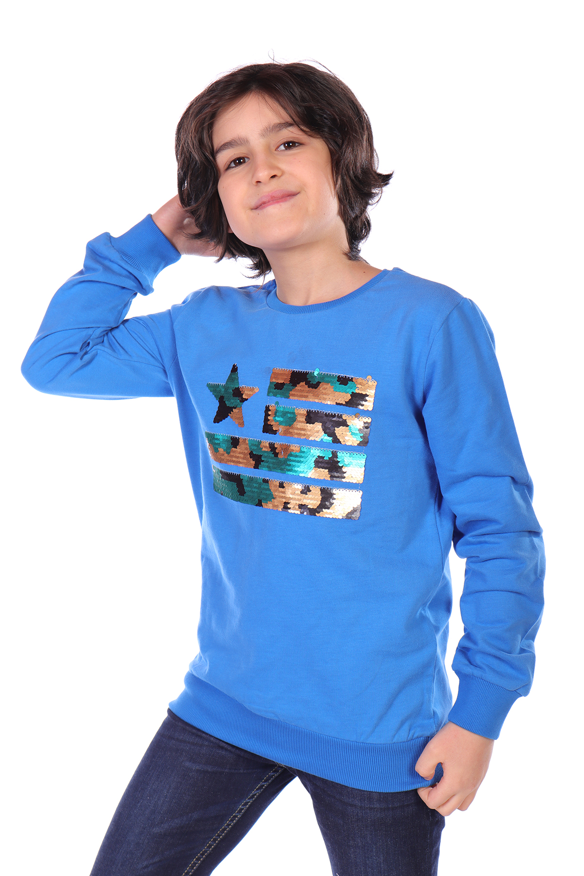 Toontoy Erkek Çocuk Kamuflaj Pullu Sweatshirt Toontoy Erkek Çocuk Kamuflaj Pullu Sweatshirt