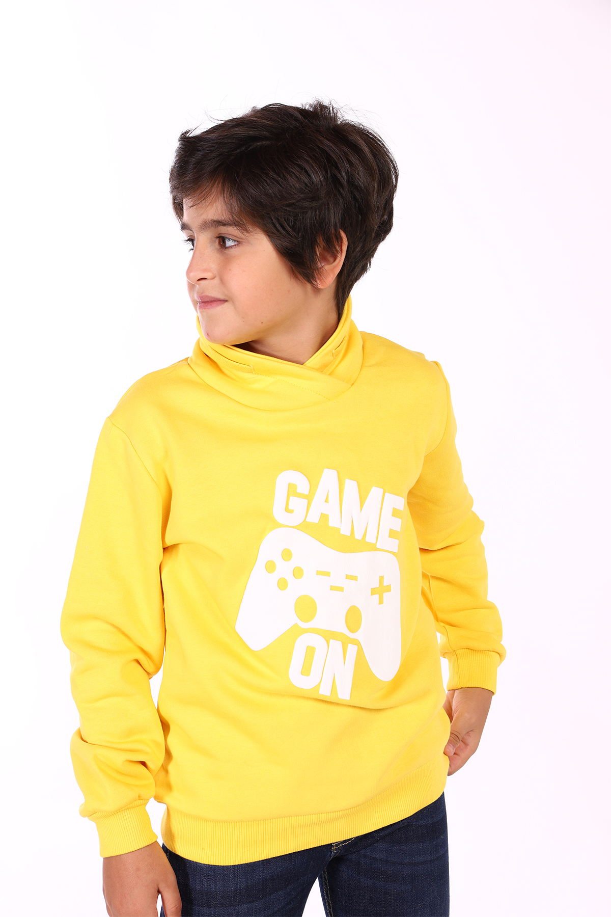 Toontoy Erkek Çocuk Pamuklu Kabartma Baskılı Sweatshirt