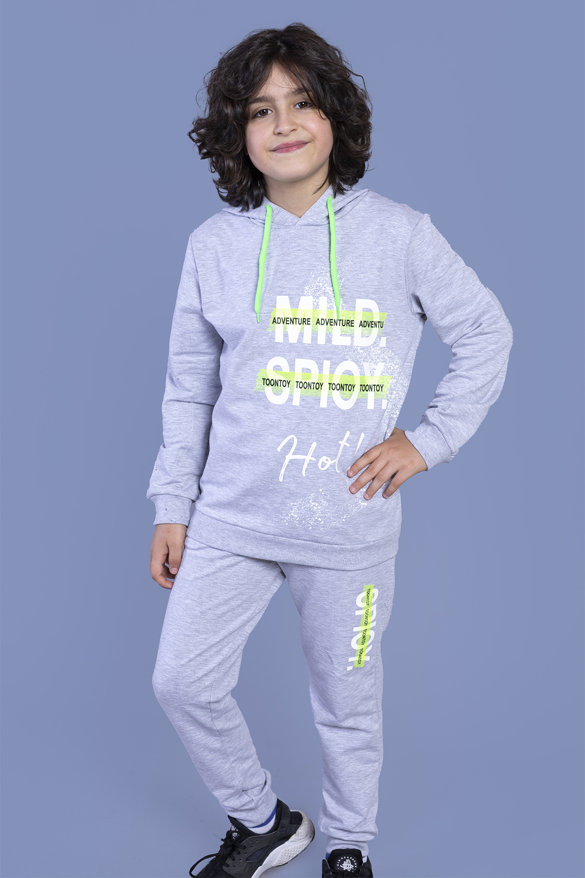 Toontoy Erkek Çocuk Kapüşonlu Baskılı Eşofman Takımı