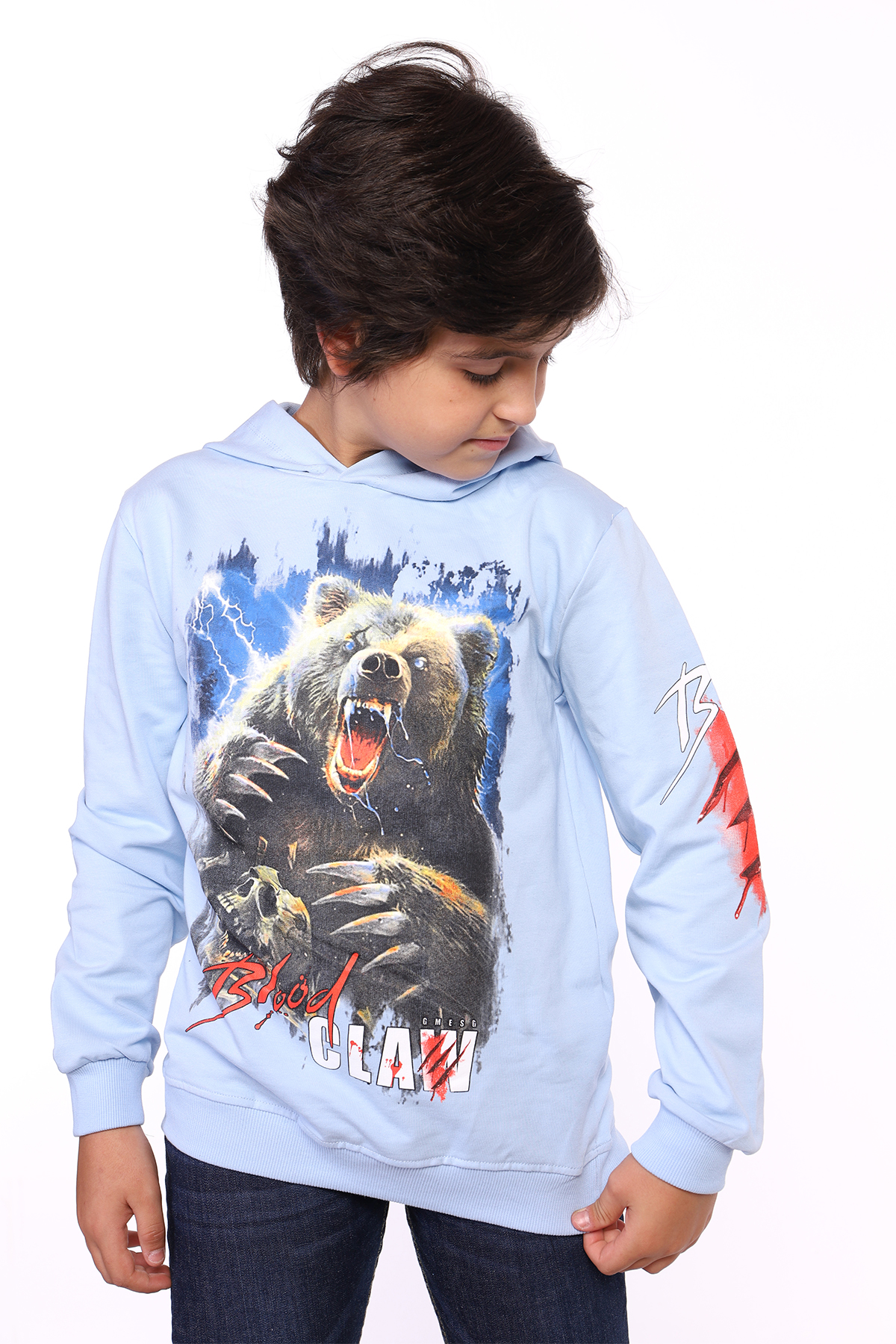 Toontoy Erkek Çocuk  Aslan ve Blood Clan Baskılı Sweatshirt